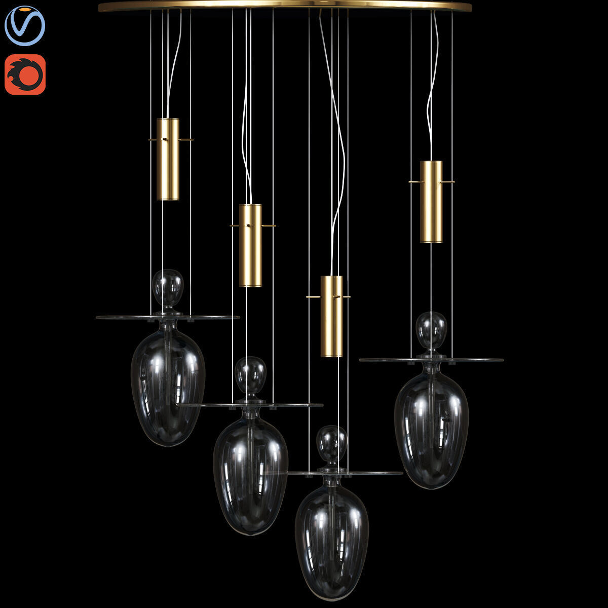Melogranoblu Perfume Egg Pendant Ceiling Light 3D model_1