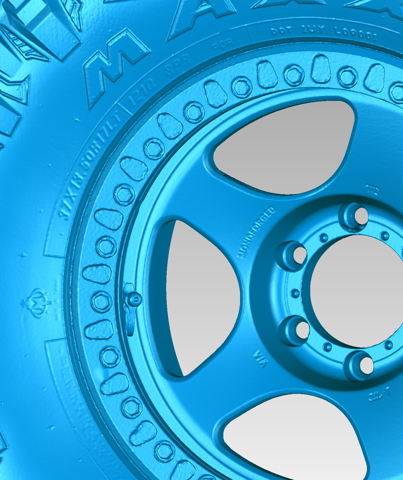 Maxxis Razr MT 37x13-50R17LT on RRW Offroad Tire 3D Scan 3D model_3