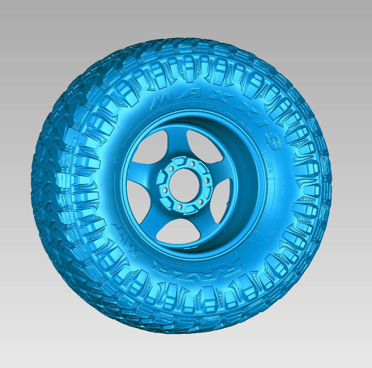 Maxxis Razr MT 37x13-50R17LT on RRW Offroad Tire 3D Scan 3D model_1