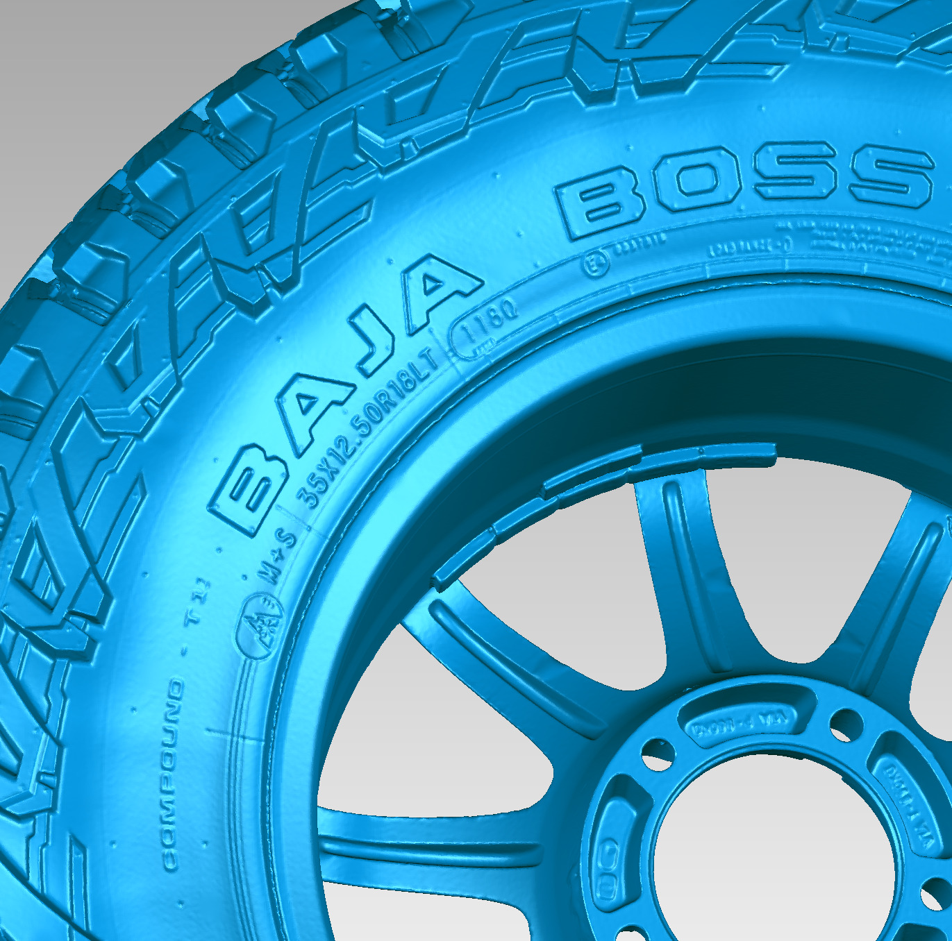 Mickey Thompson Baja Boss 35x12-50xR18 Rays Offroad Tire 3D Scan 3D model_2