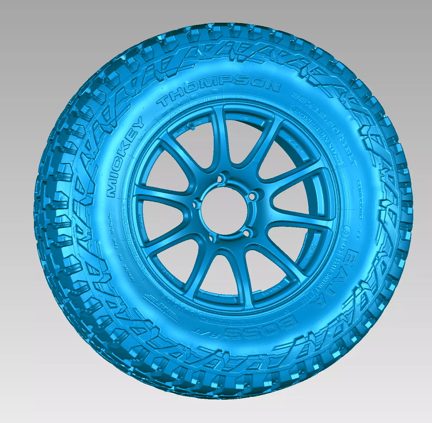 Mickey Thompson Baja Boss 35x12-50xR18 Rays Offroad Tire 3D Scan 3D model_0