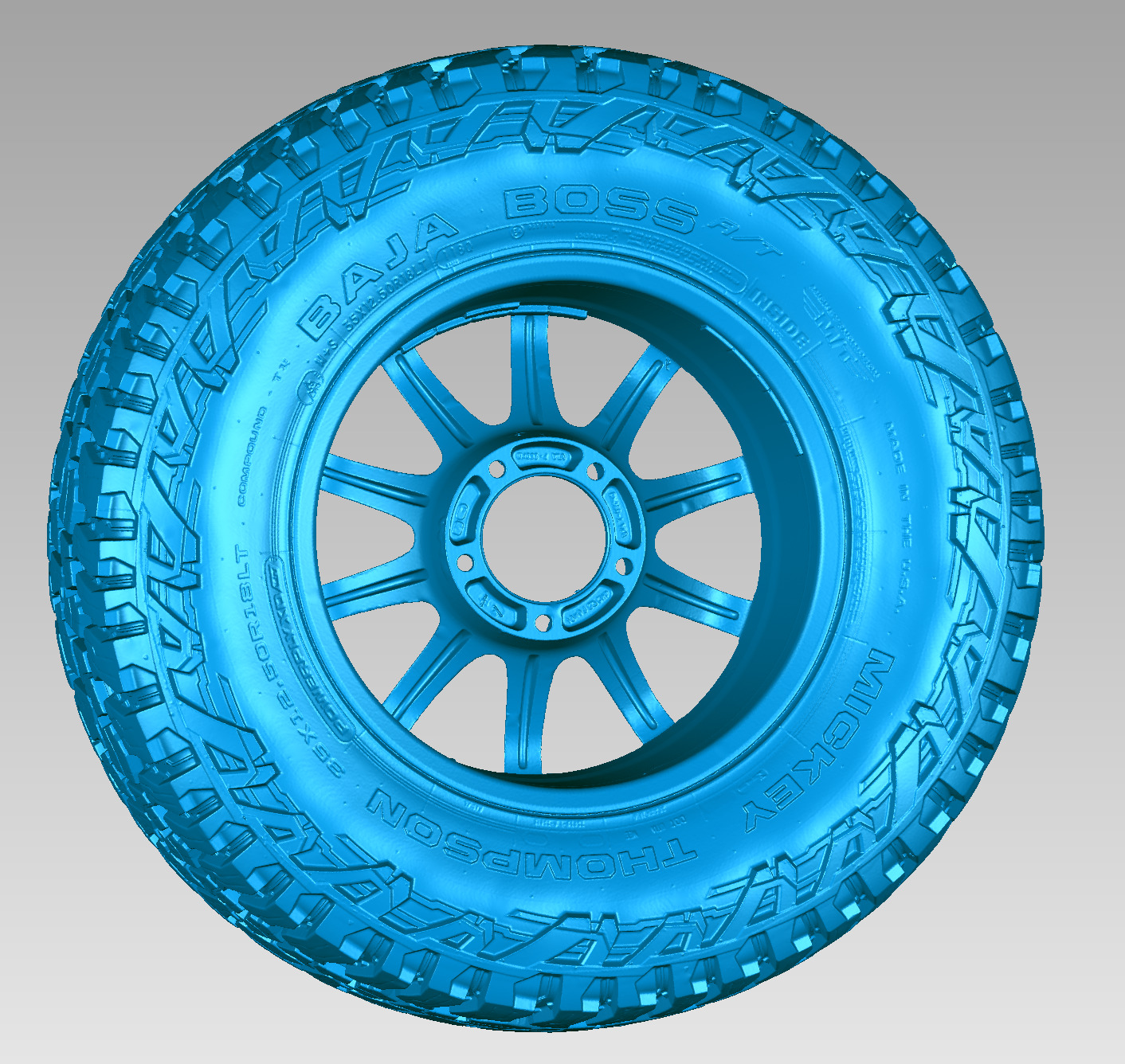Mickey Thompson Baja Boss 35x12-50xR18 Rays Offroad Tire 3D Scan 3D model_1