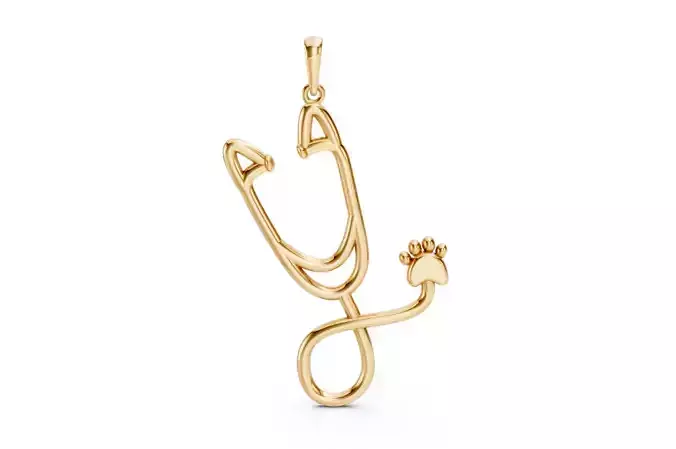 Pingente estetoscopio veterinaria para Impressao de Joia 