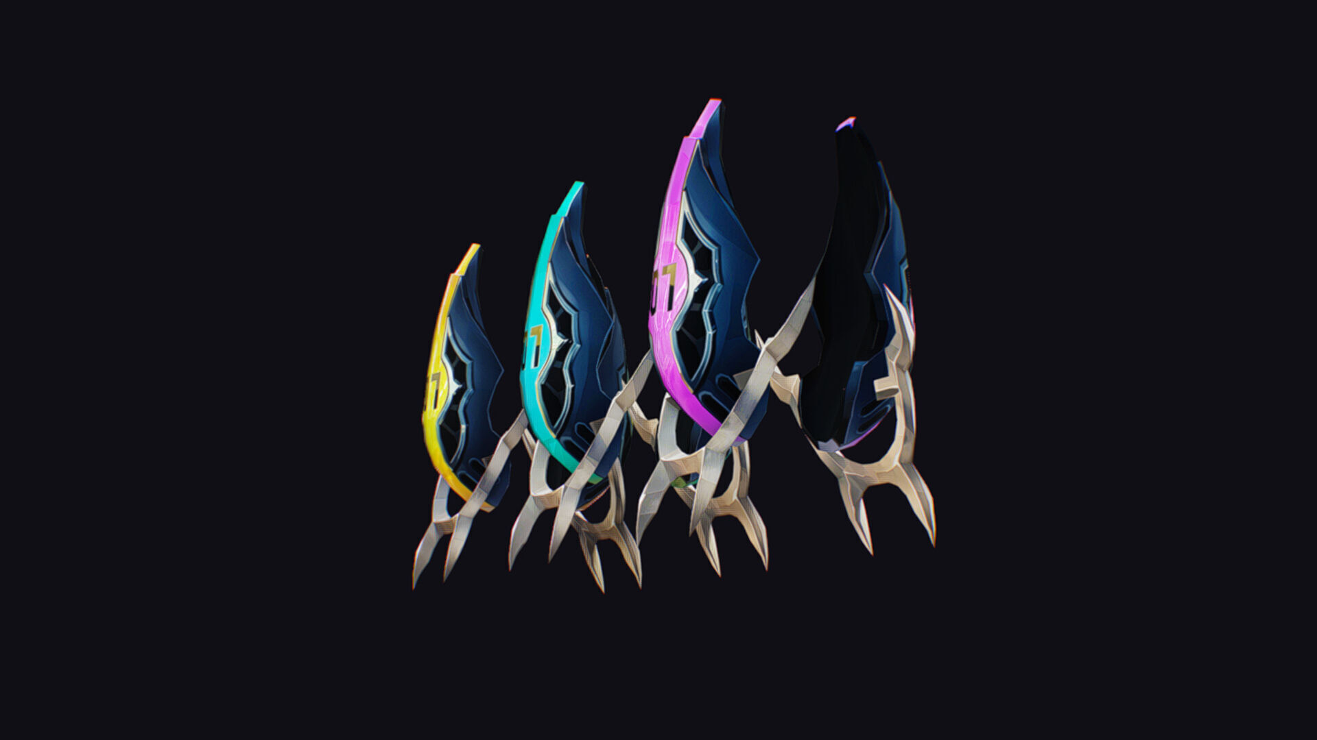 Claw Hand Futuristic Claws Glove Weapon Blade Low-poly 3D model_8