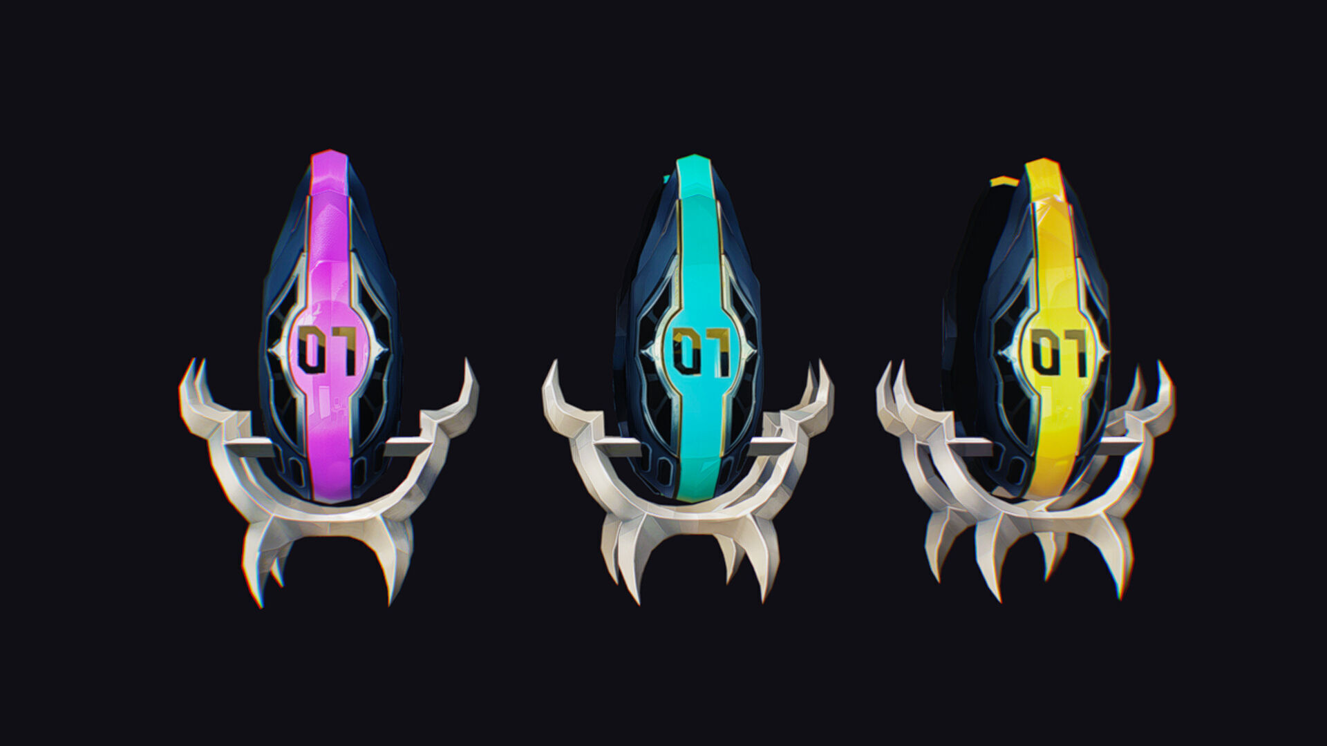 Claw Hand Futuristic Claws Glove Weapon Blade Low-poly 3D model_1