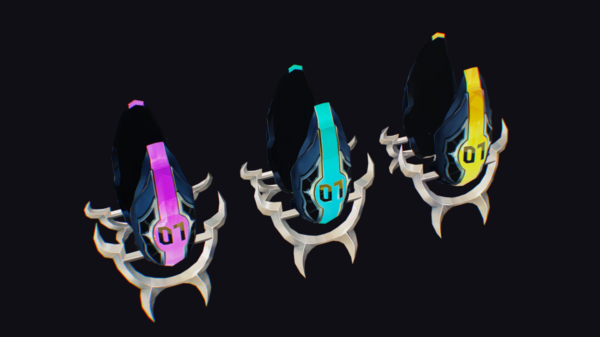 Claw Hand Futuristic Claws Glove Weapon Blade Low-poly 3D model_6