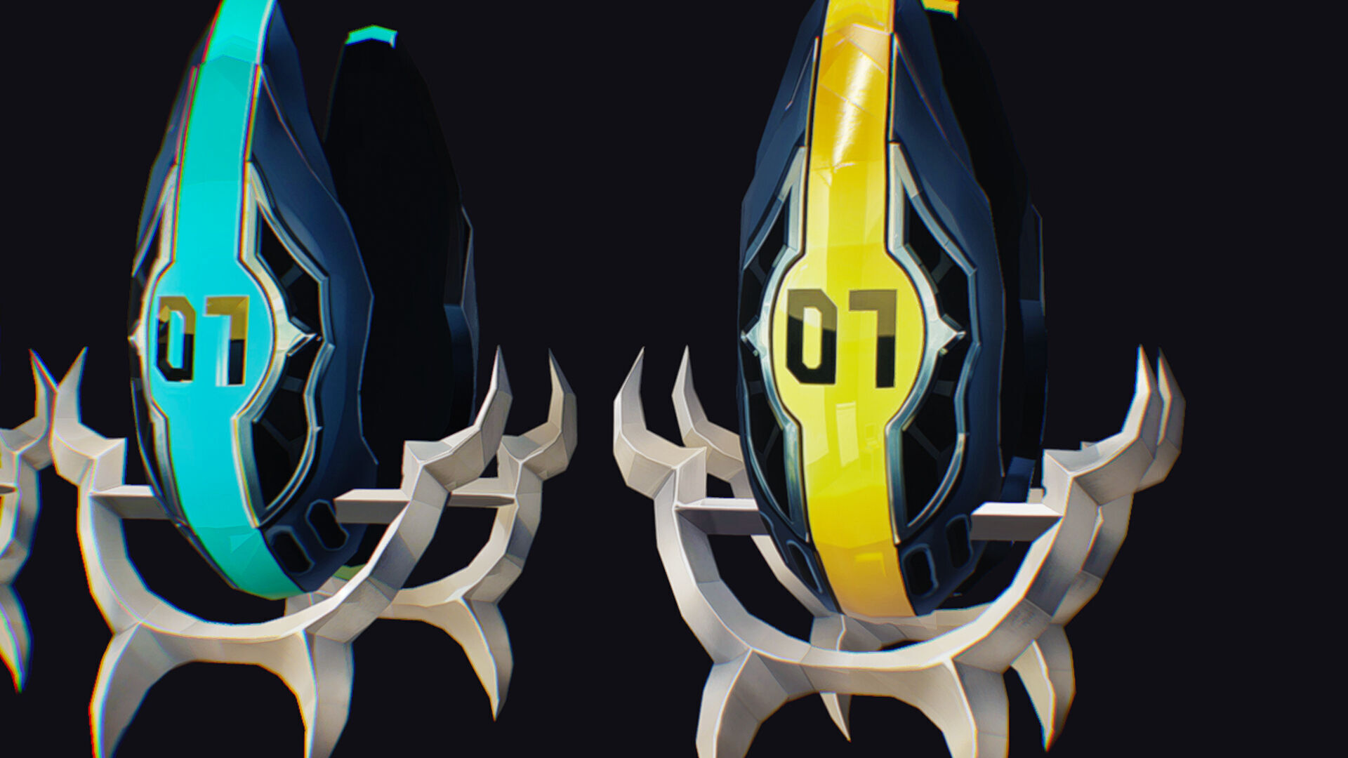 Claw Hand Futuristic Claws Glove Weapon Blade Low-poly 3D model_10