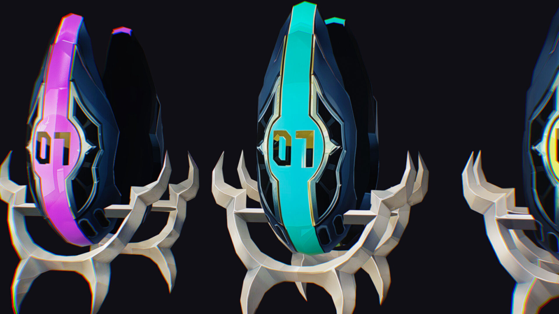 Claw Hand Futuristic Claws Glove Weapon Blade Low-poly 3D model_11