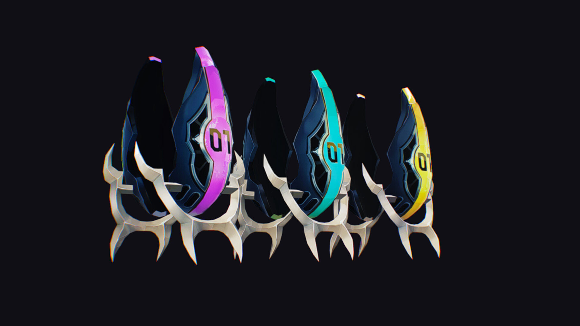 Claw Hand Futuristic Claws Glove Weapon Blade Low-poly 3D model_5