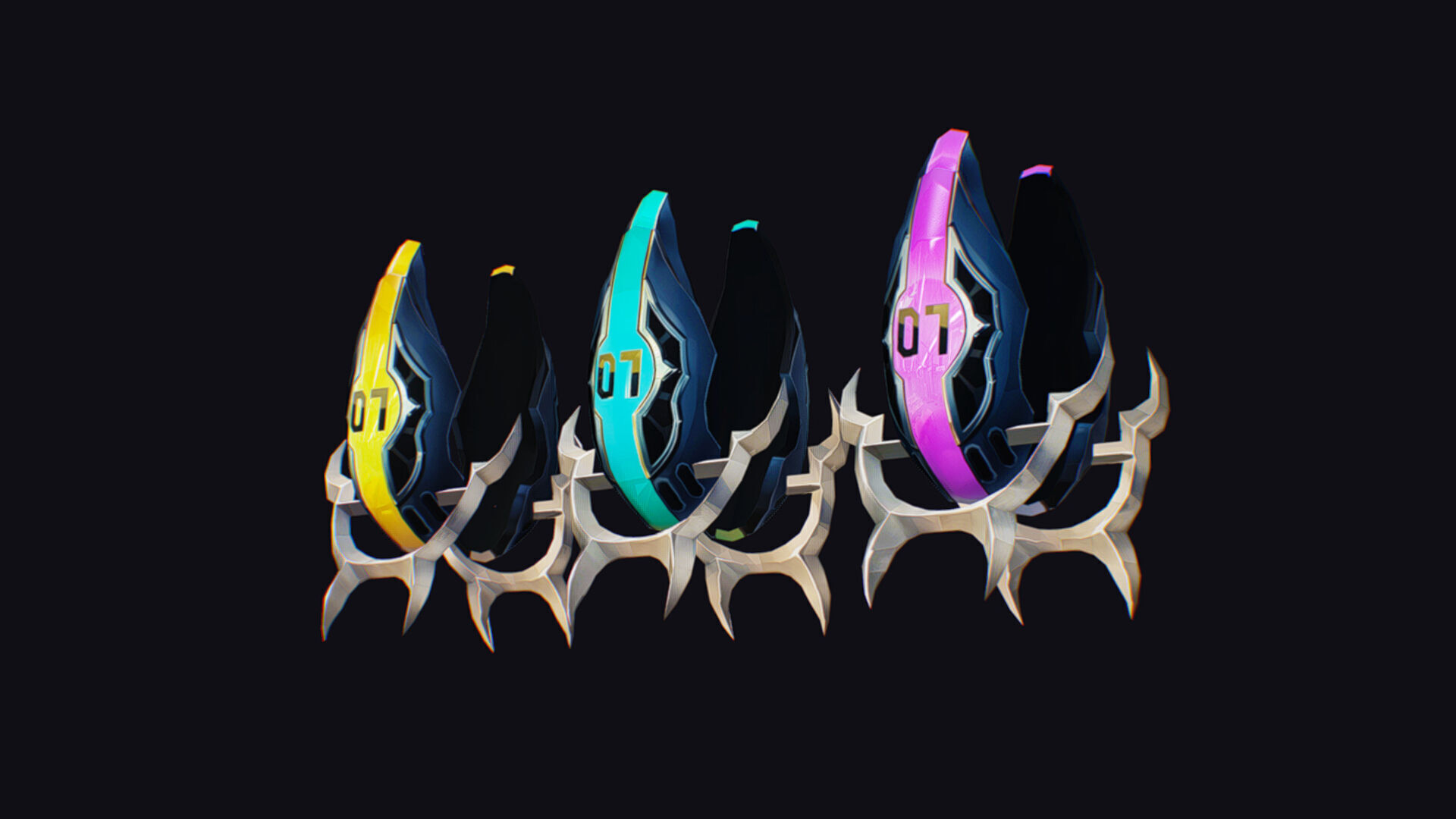 Claw Hand Futuristic Claws Glove Weapon Blade Low-poly 3D model_4