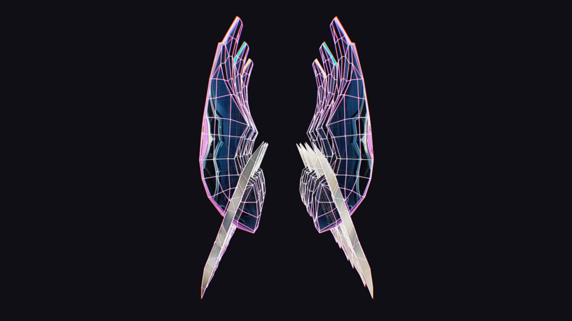 Claw Hand Futuristic Claws Glove Weapon Blade Low-poly 3D model_16