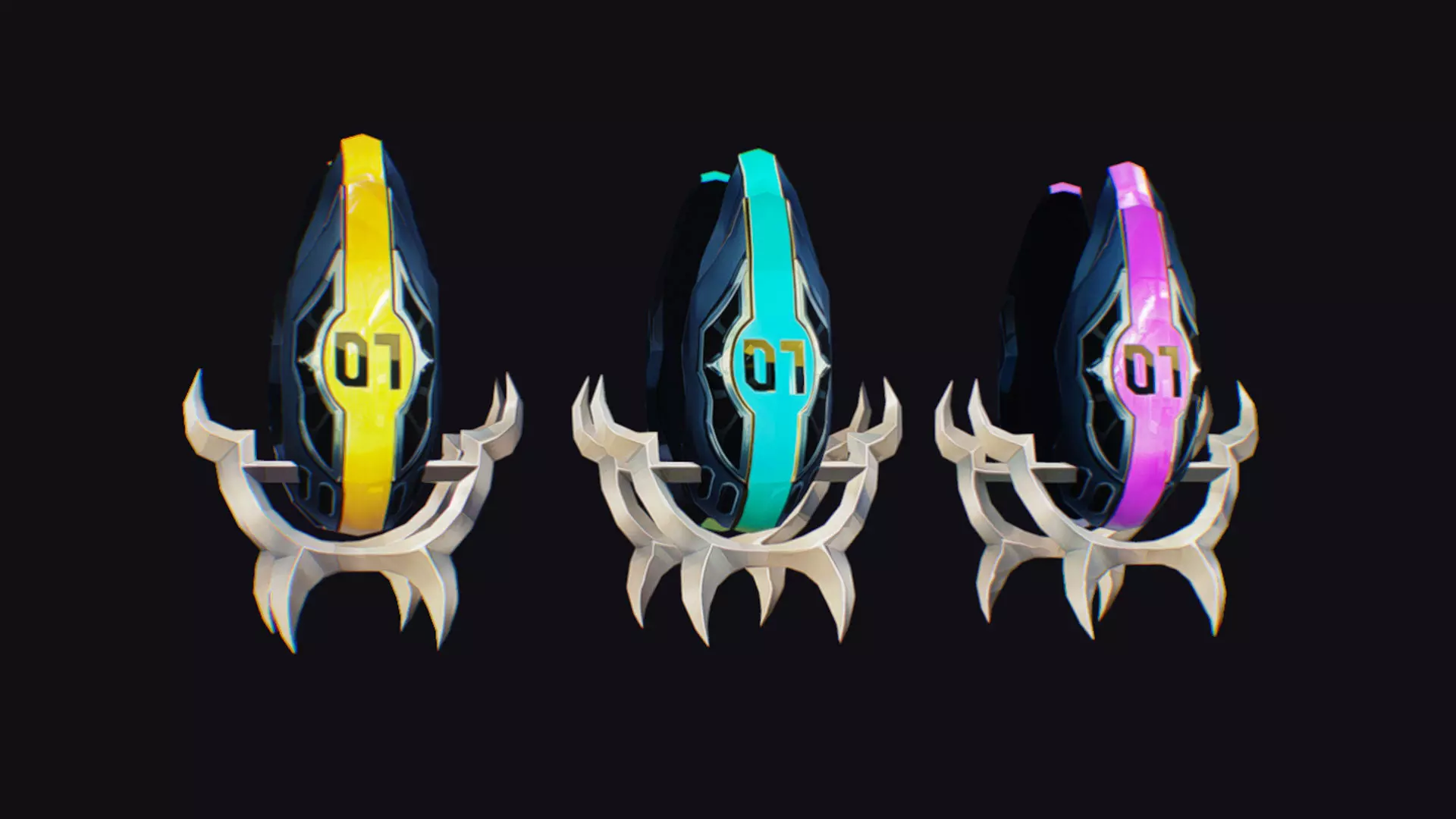 Claw Hand Futuristic Claws Glove Weapon Blade Low-poly 3D model_0