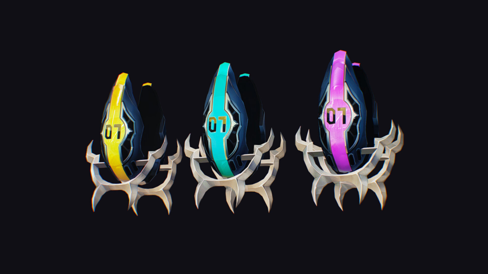 Claw Hand Futuristic Claws Glove Weapon Blade Low-poly 3D model_2