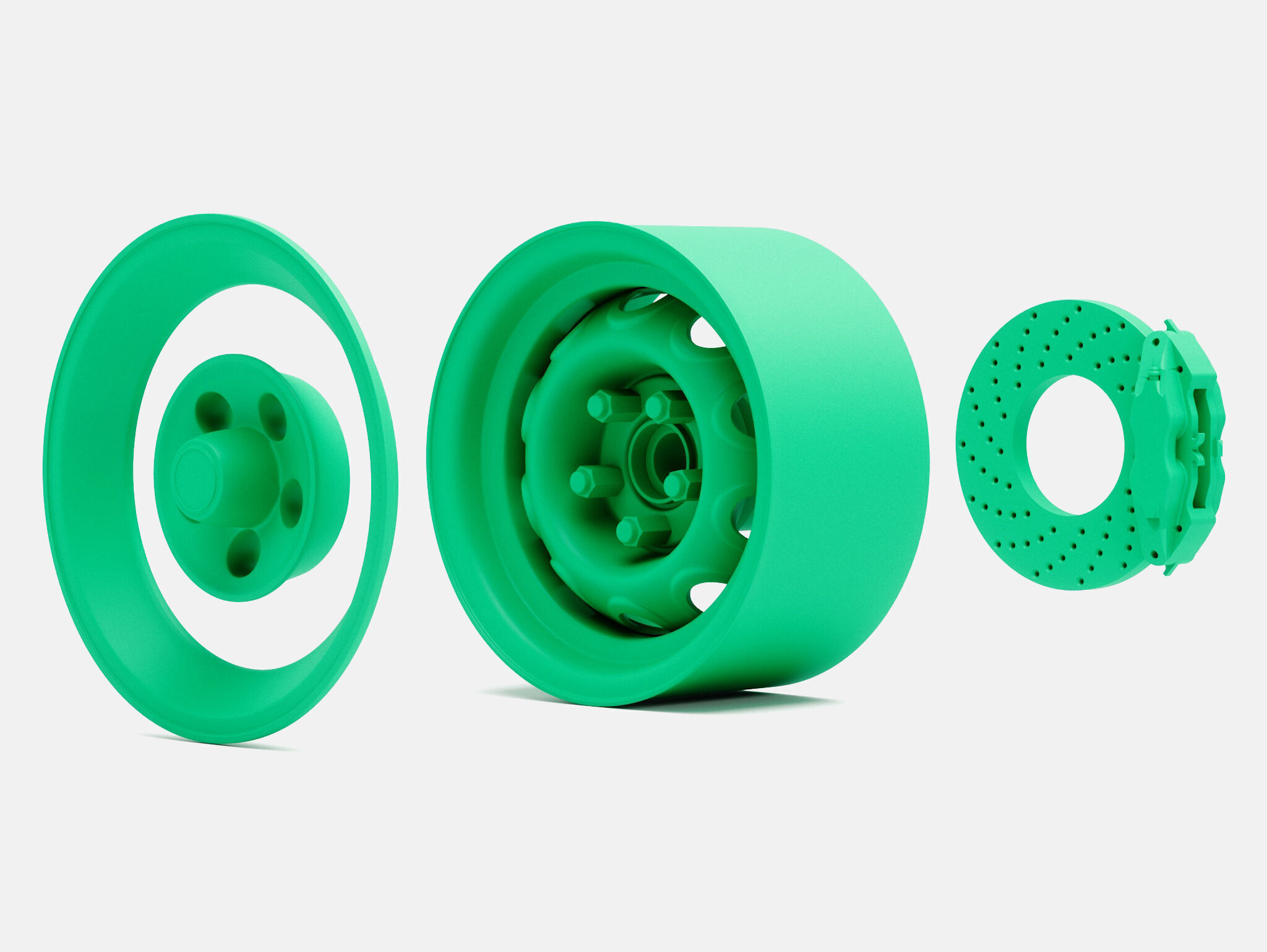 15x8 Mopar Rallye Wheel and Brake 3D print model_7