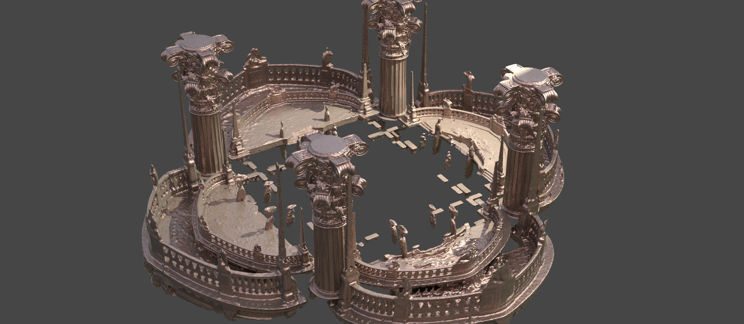 Medusa Pillar exterior halls 3D model_1