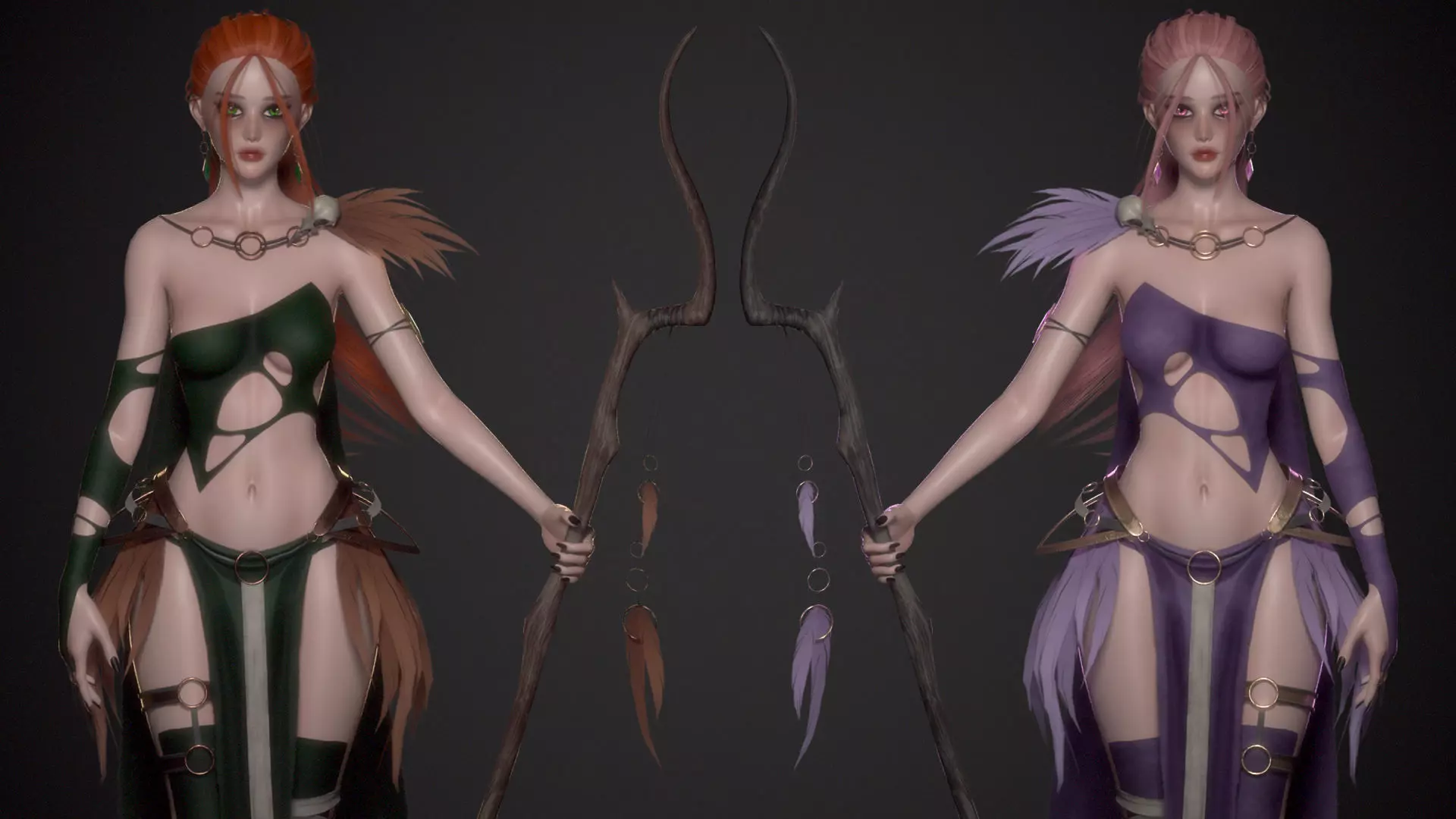 Necromancer Girl Sora - Game Ready Low-poly 3D model_7