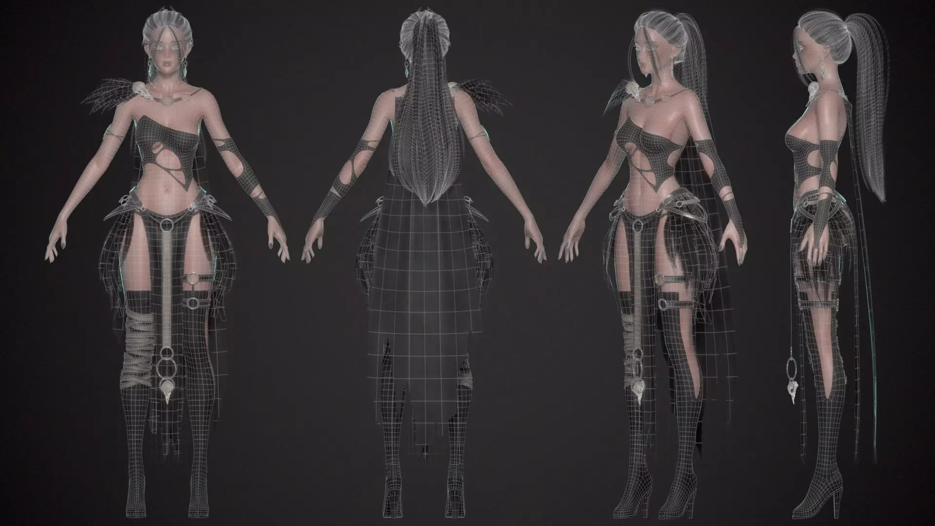 Necromancer Girl Sora - Game Ready Low-poly 3D model_16