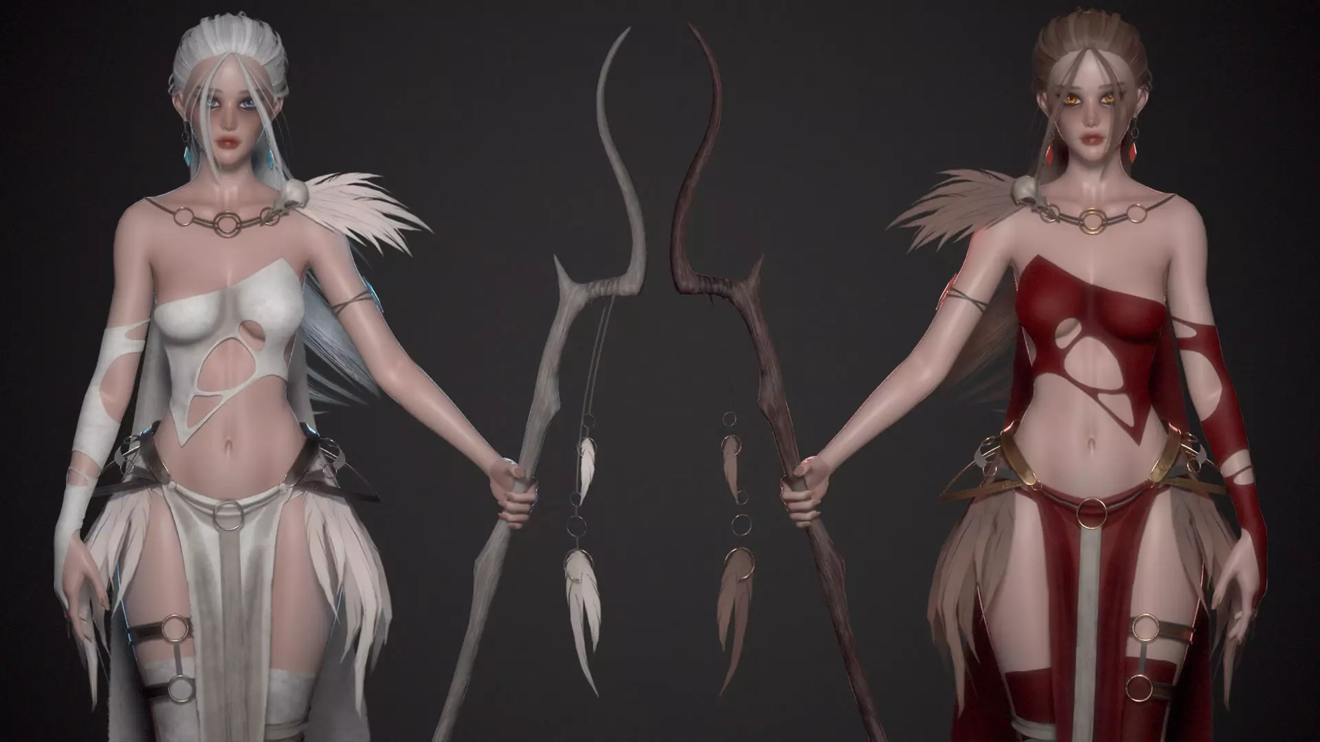 Necromancer Girl Sora - Game Ready Low-poly 3D model_6