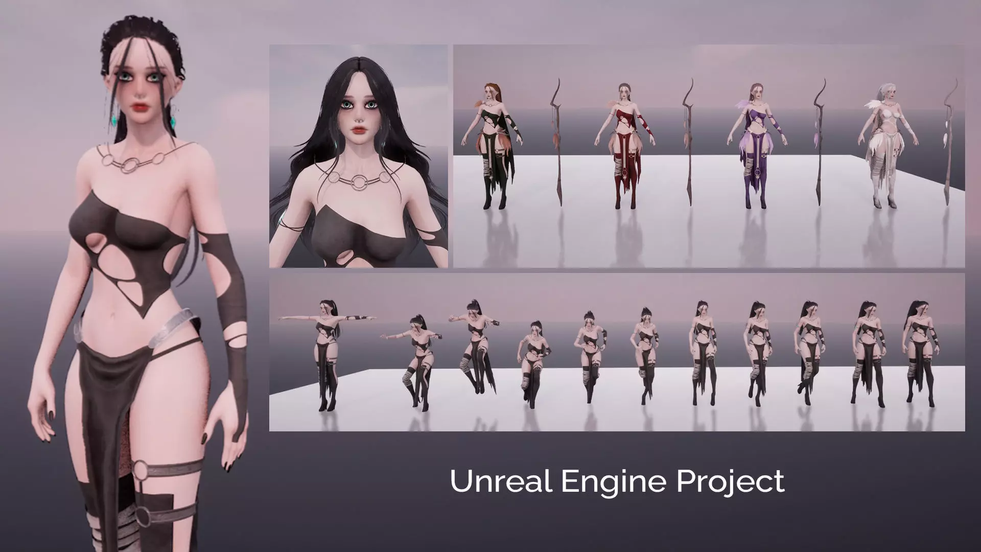 Necromancer Girl Sora - Game Ready Low-poly 3D model_12