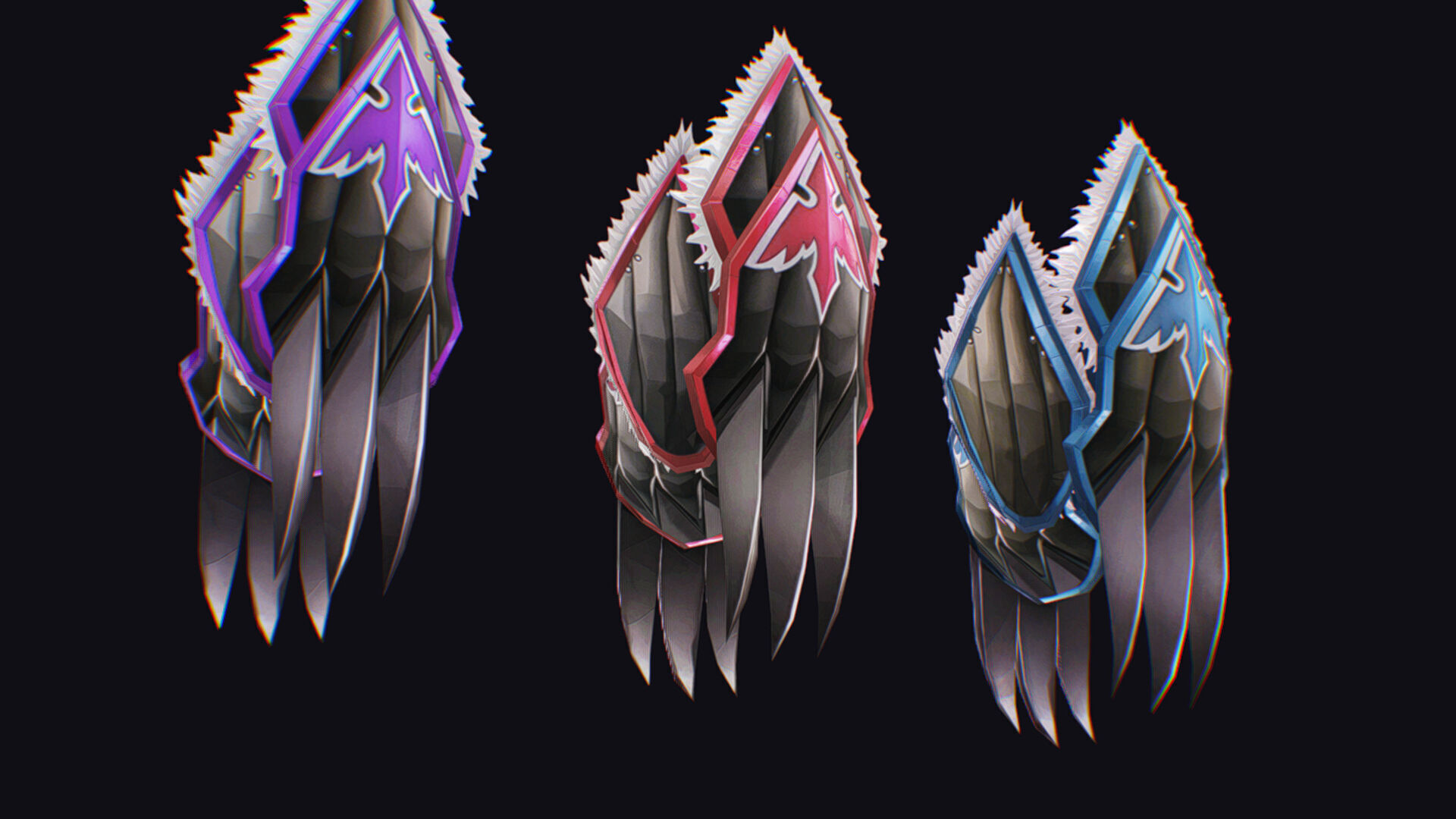 Claw Hand Glove Weapon Blade Cutting Edged Claws Wedge Low-poly 3D model_6