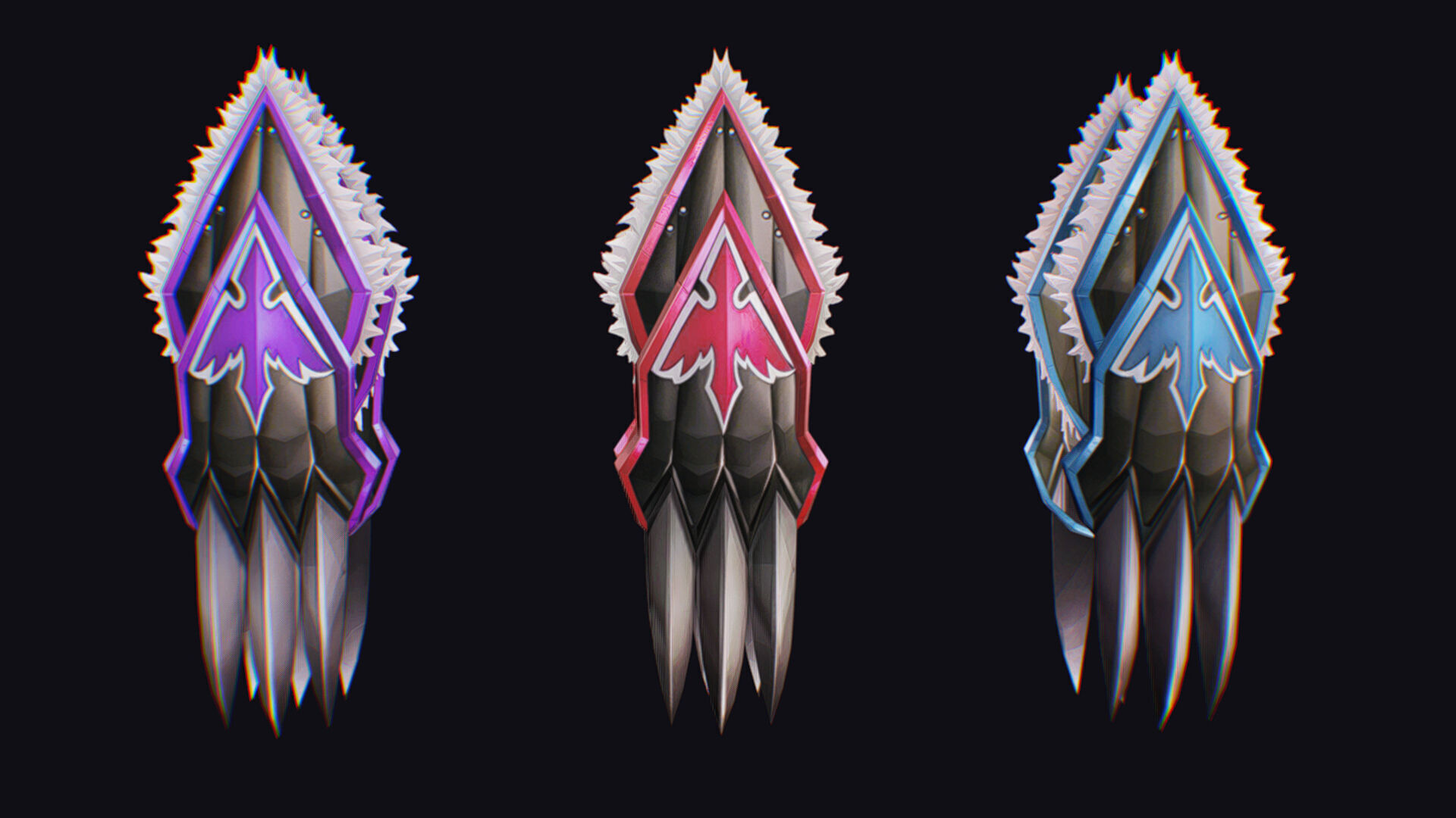 Claw Hand Glove Weapon Blade Cutting Edged Claws Wedge Low-poly 3D model_7