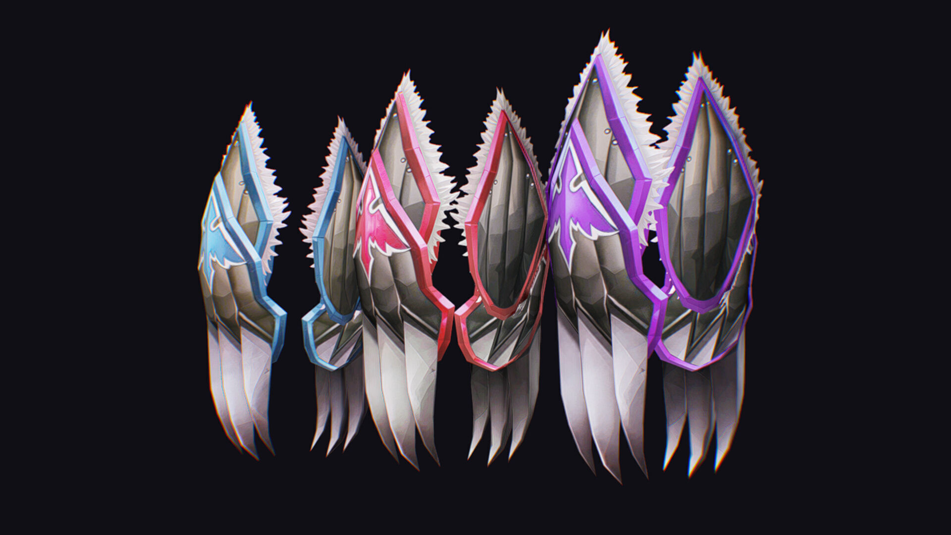 Claw Hand Glove Weapon Blade Cutting Edged Claws Wedge Low-poly 3D model_3