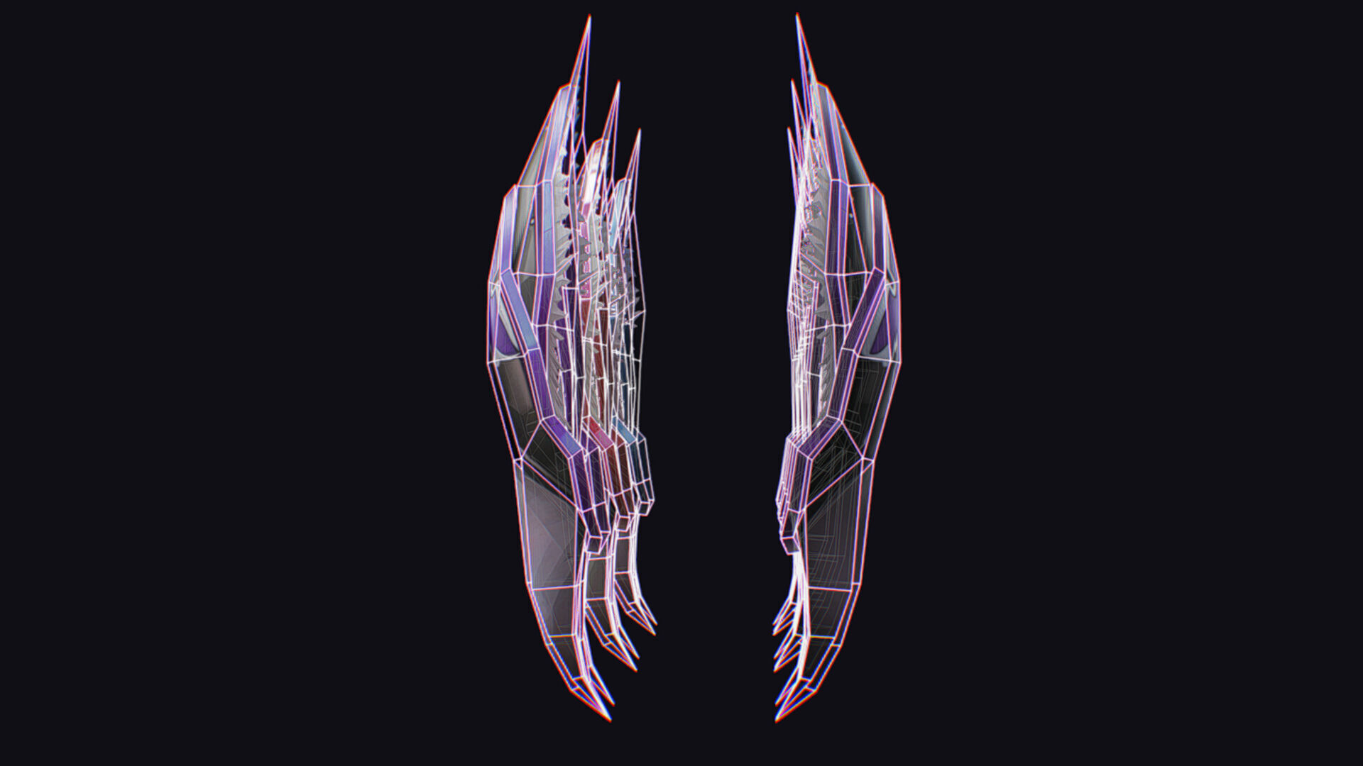 Claw Hand Glove Weapon Blade Cutting Edged Claws Wedge Low-poly 3D model_10