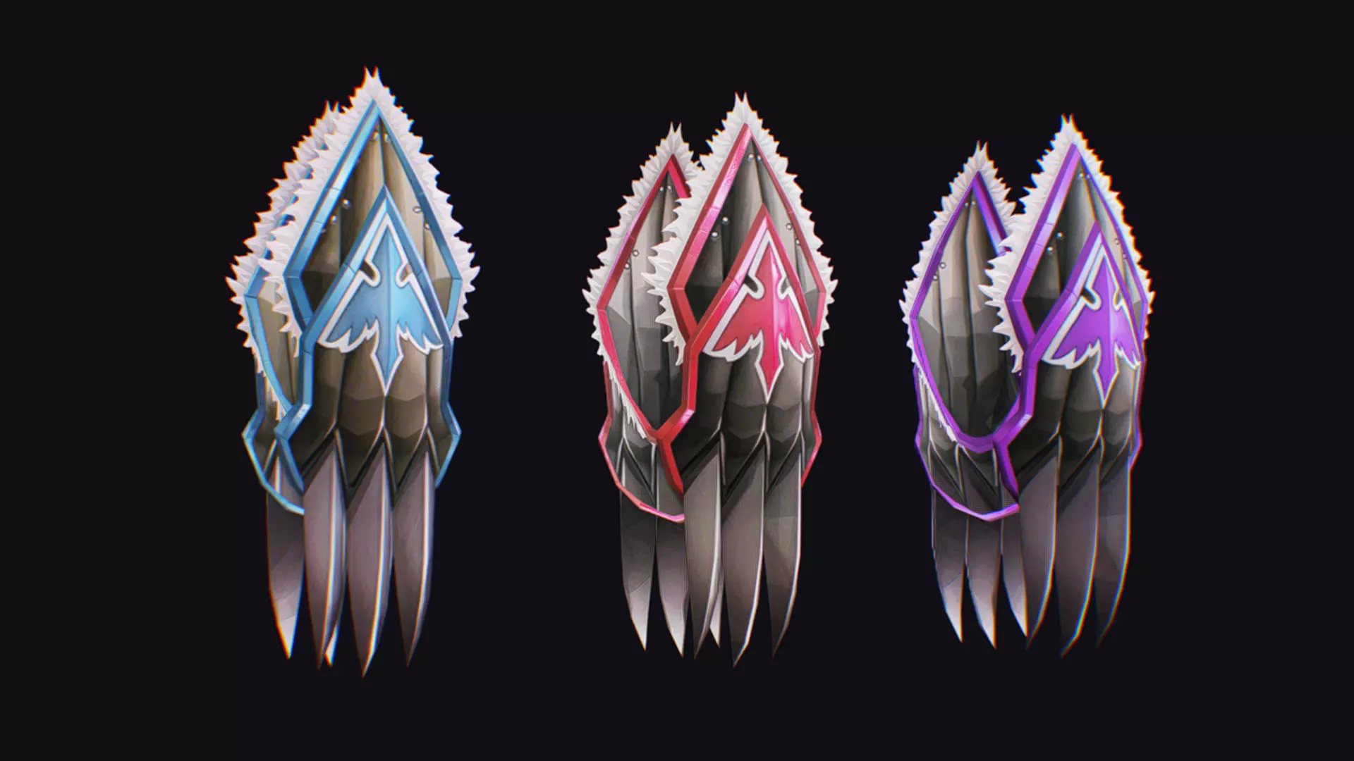 Claw Hand Glove Weapon Blade Cutting Edged Claws Wedge Low-poly 3D model_0