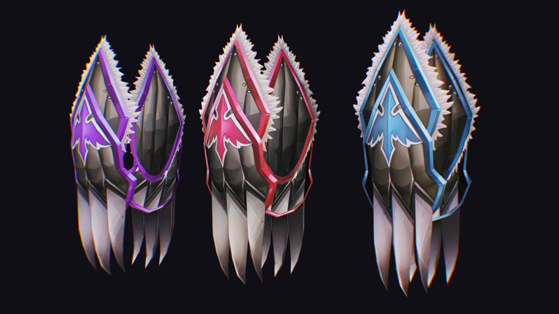 Claw Hand Glove Weapon Blade Cutting Edged Claws Wedge Low-poly 3D model_8