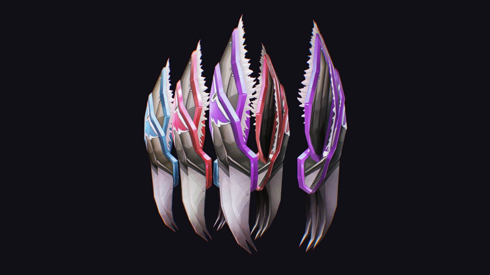 Claw Hand Glove Weapon Blade Cutting Edged Claws Wedge Low-poly 3D model_4