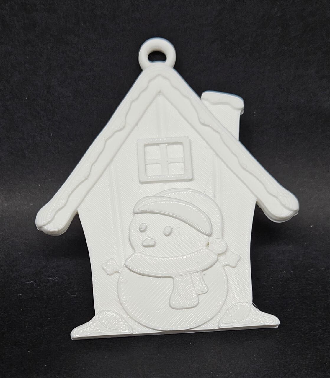 House with Snowman 3D print model_4