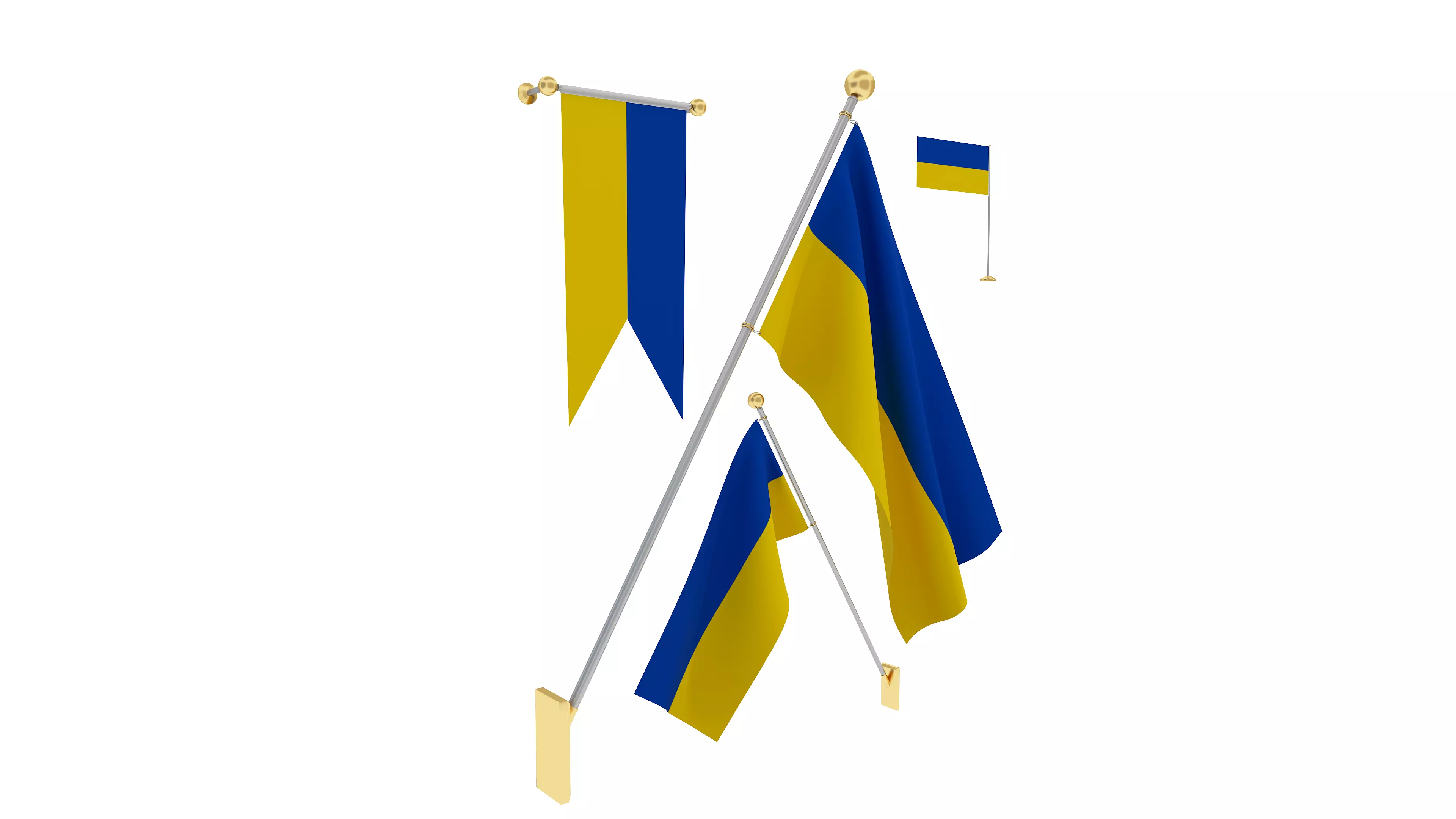 Flags of Ukrania 3D model_0