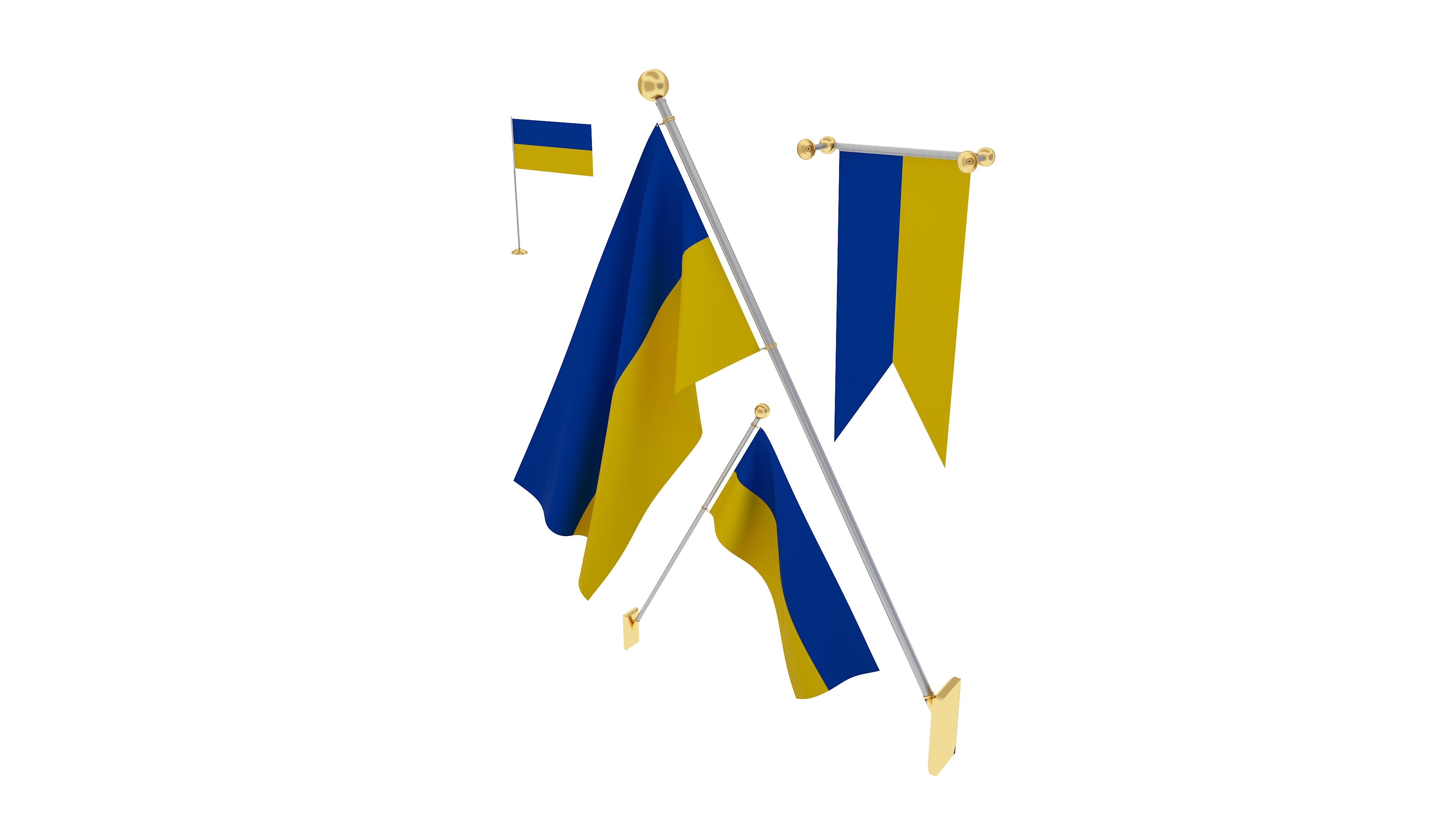 Flags of Ukrania 3D model_1