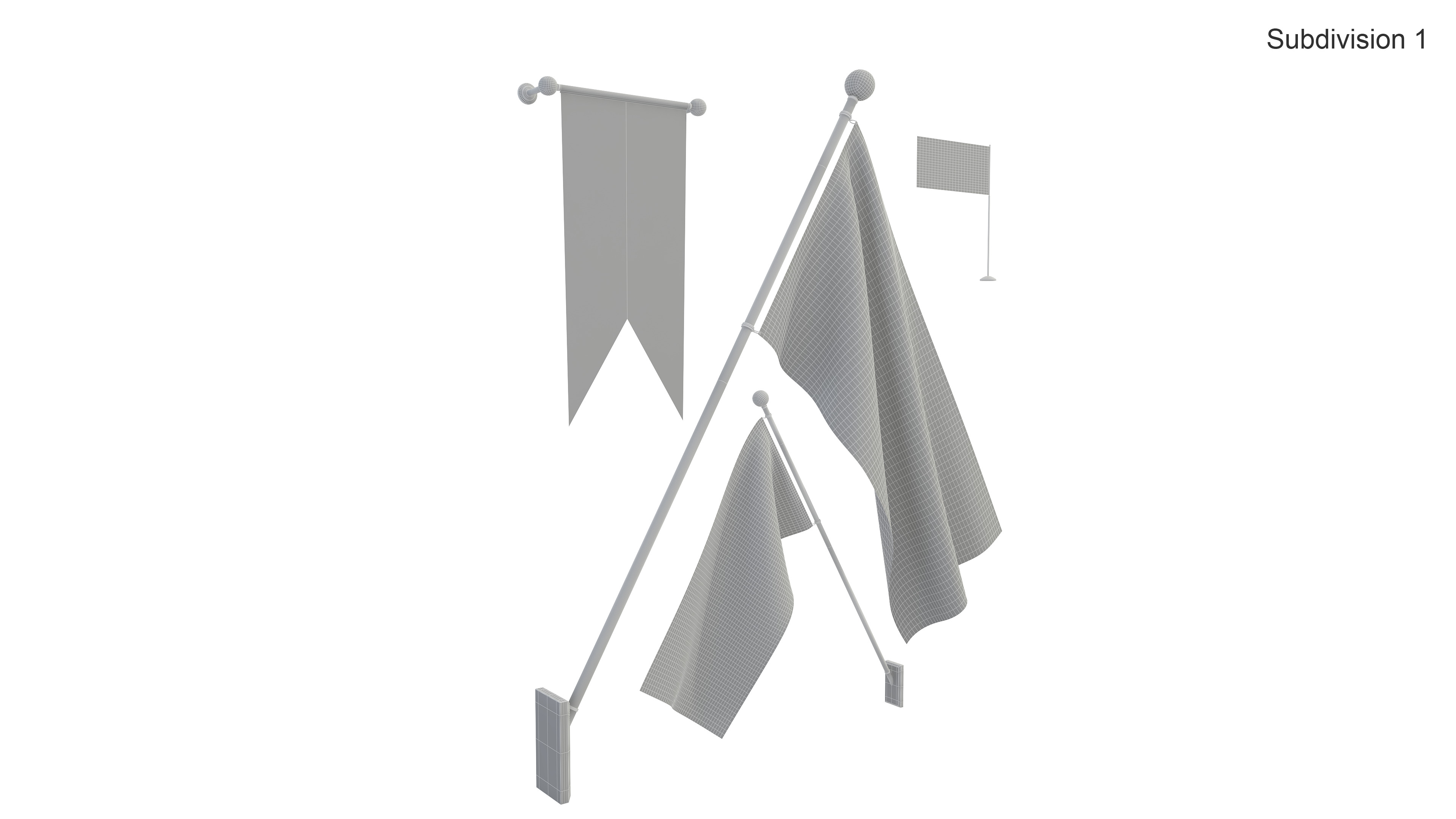 Flags of Ukrania 3D model_8