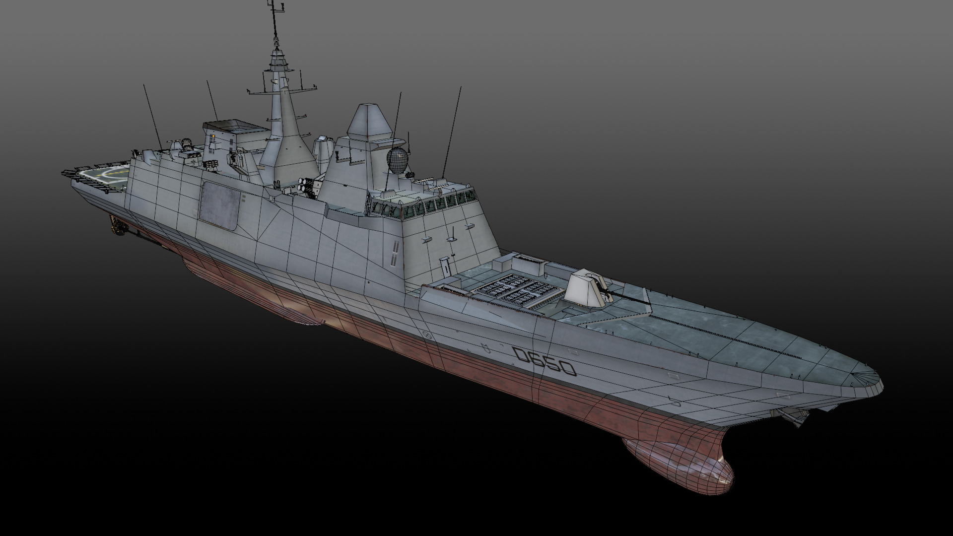 FS Aquitaine Game Ready Low-poly 3D model_17