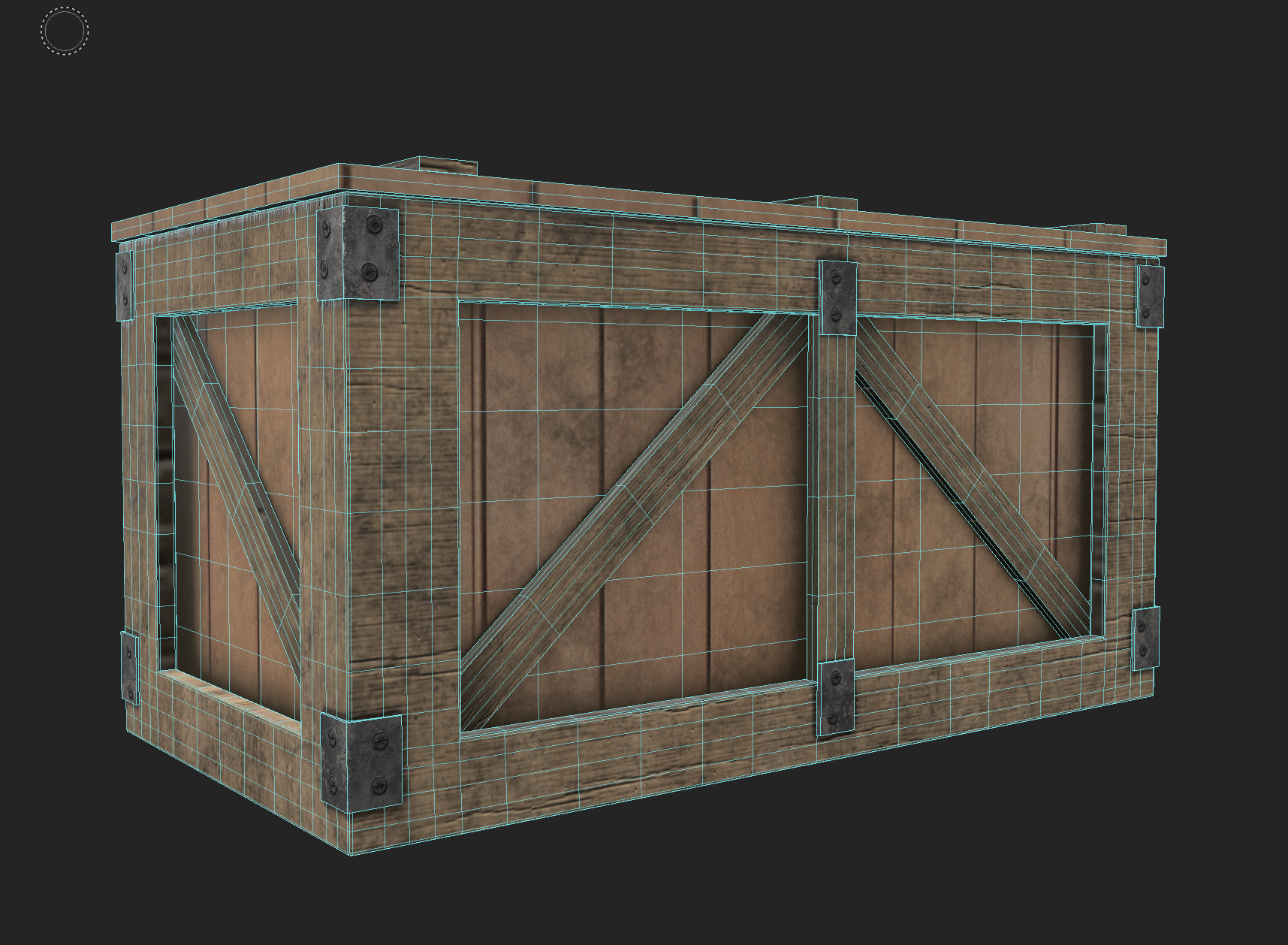 Wooden Containers Low-poly 3D model_14