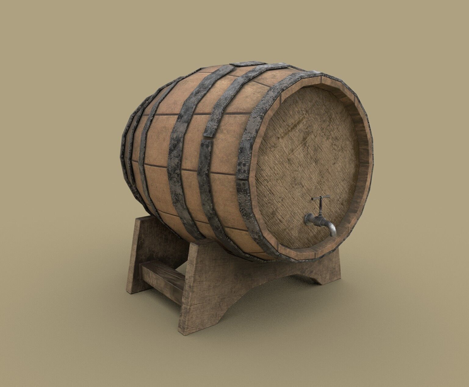 Wooden Containers Low-poly 3D model_11