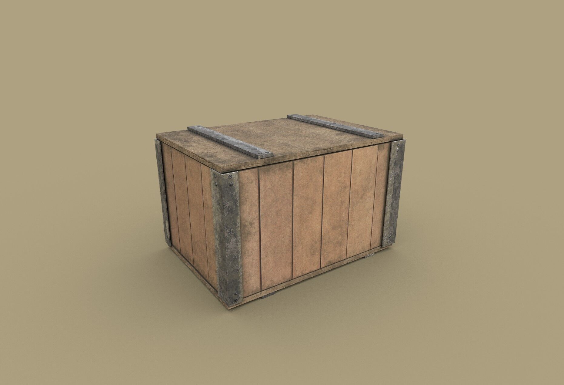 Wooden Containers Low-poly 3D model_5