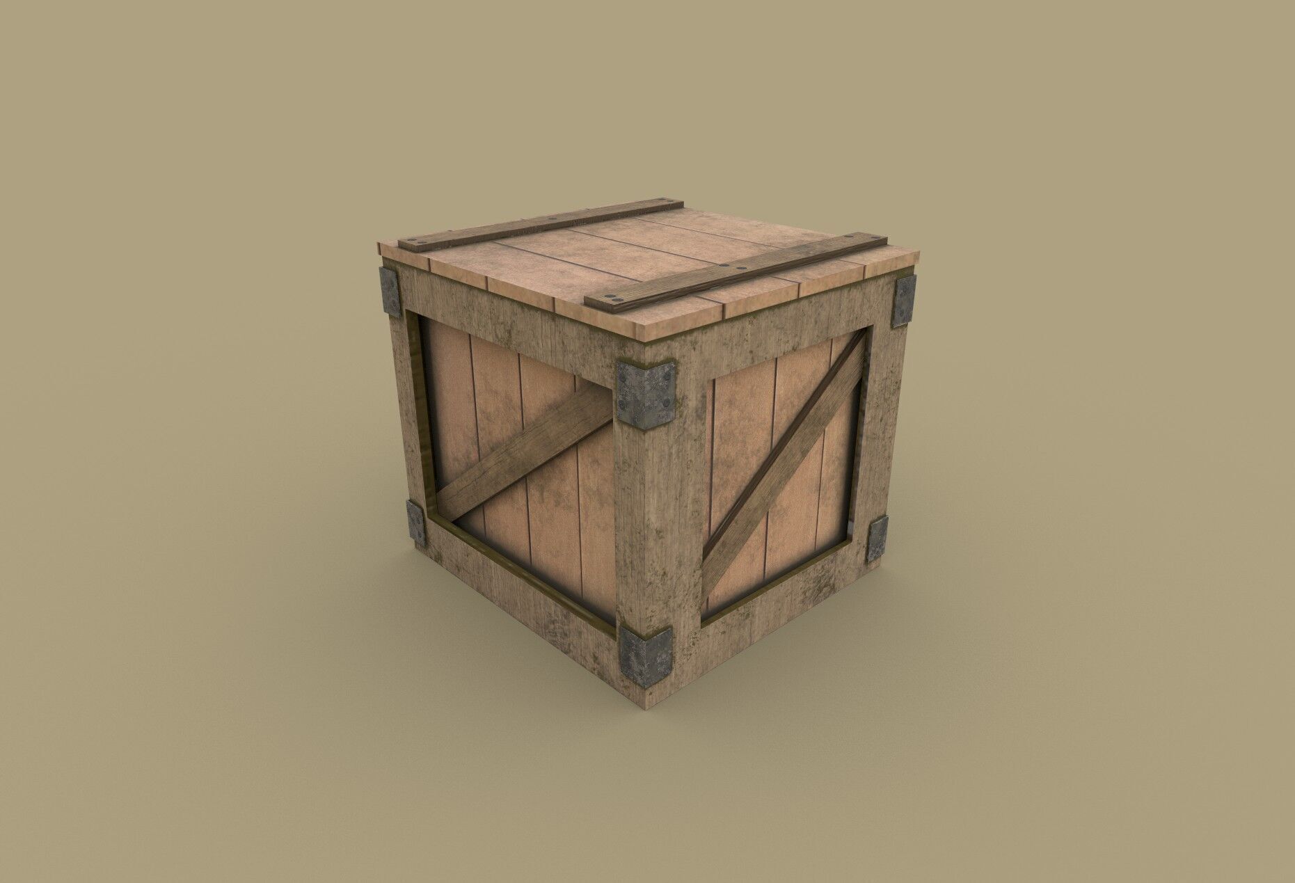 Wooden Containers Low-poly 3D model_3