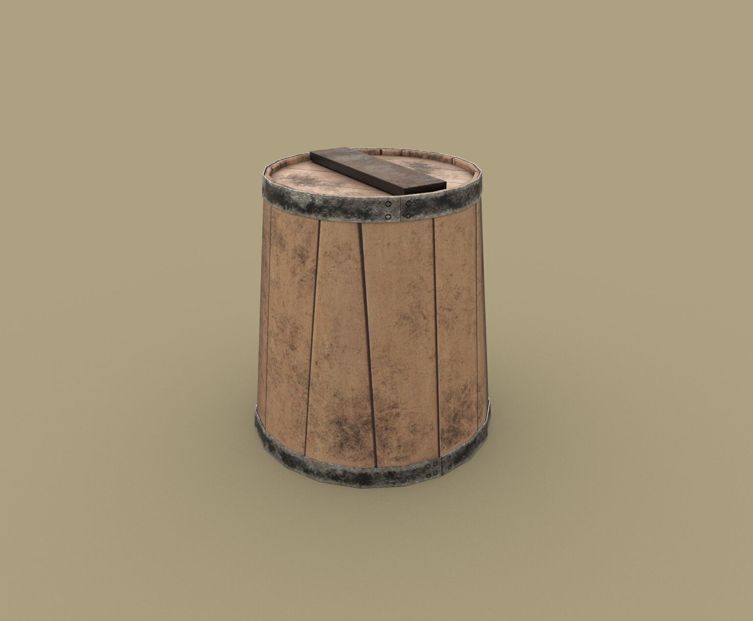 Wooden Containers Low-poly 3D model_7