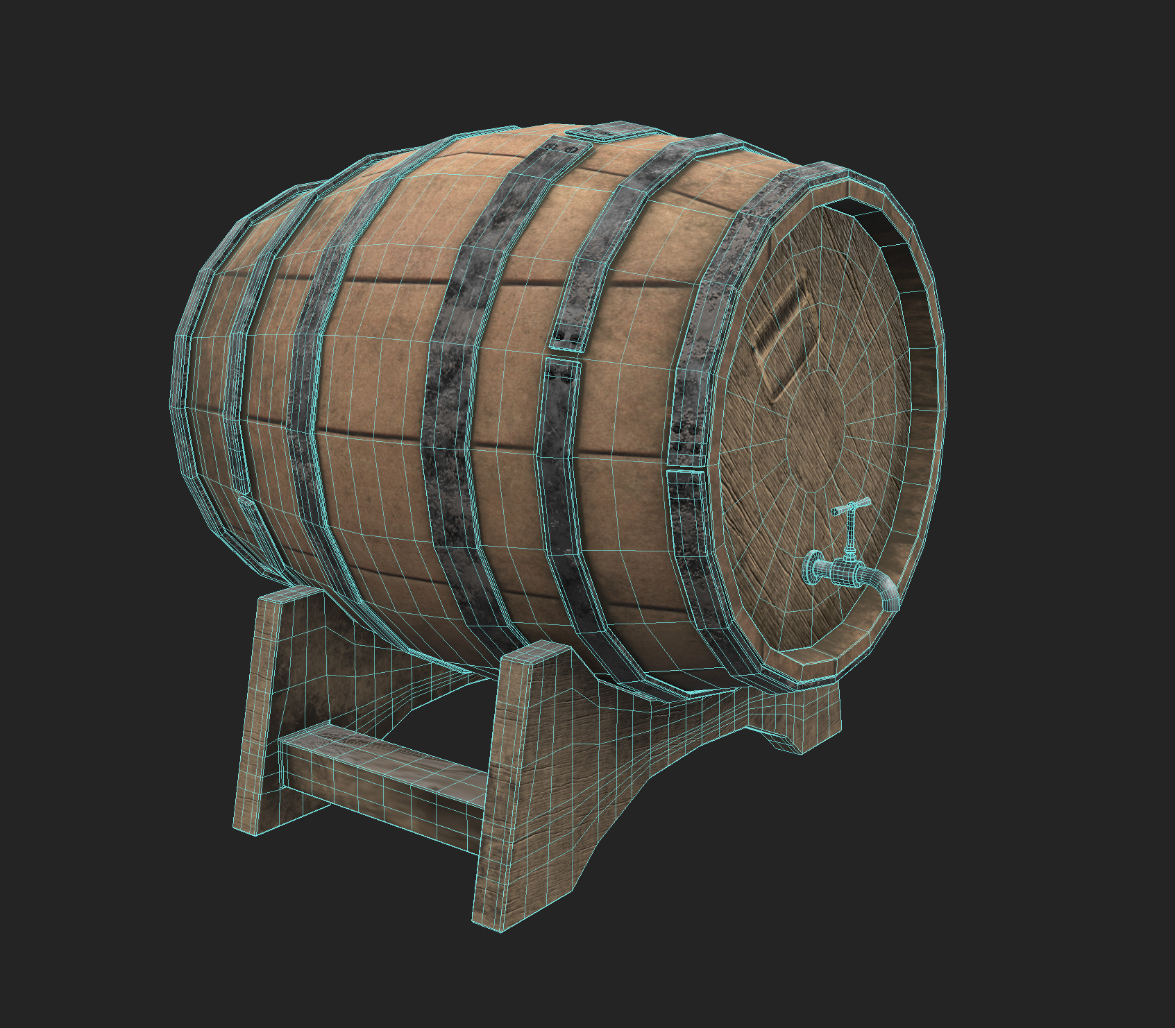 Wooden Containers Low-poly 3D model_21