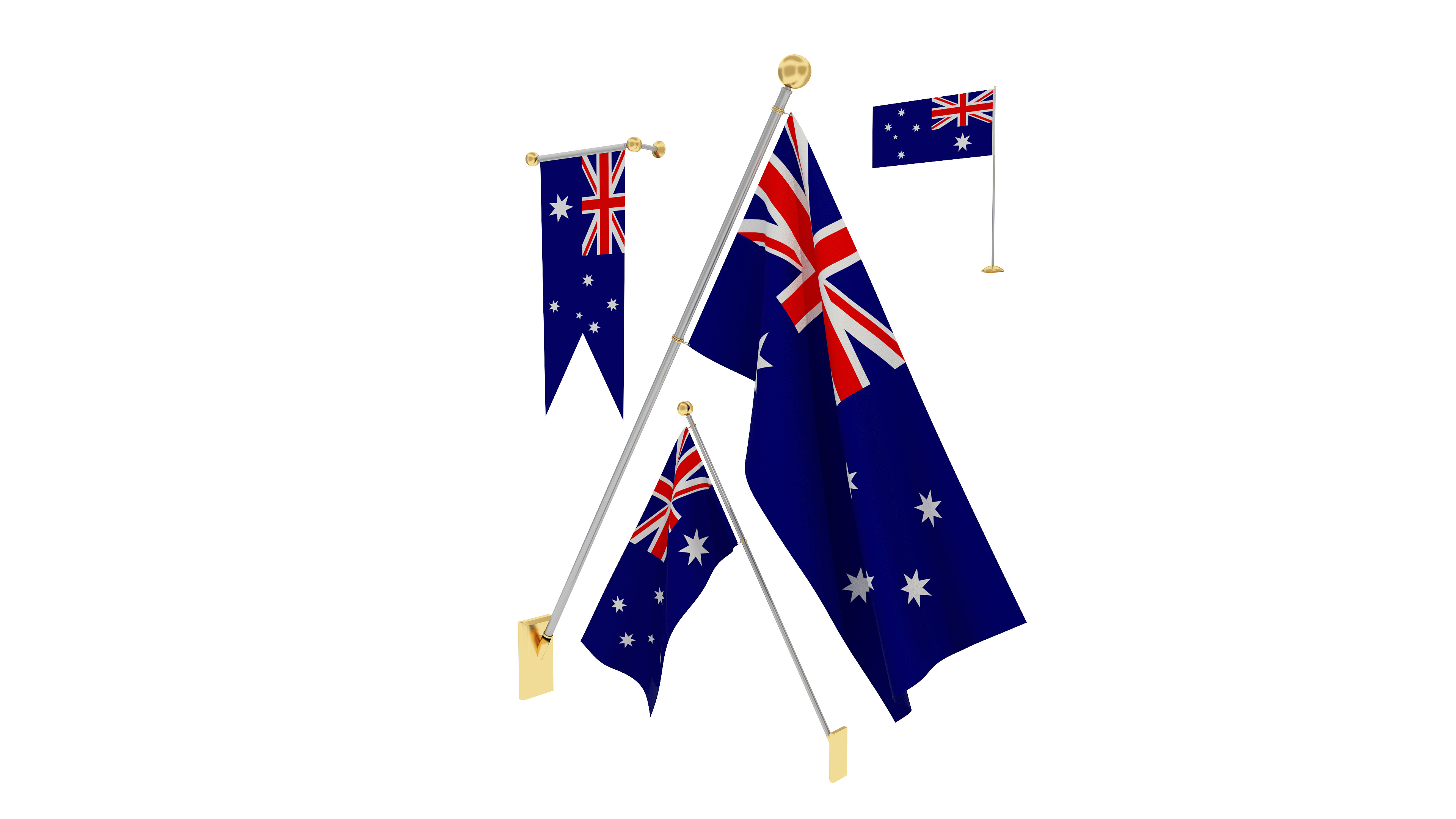 Flags of Australia 3D model_3
