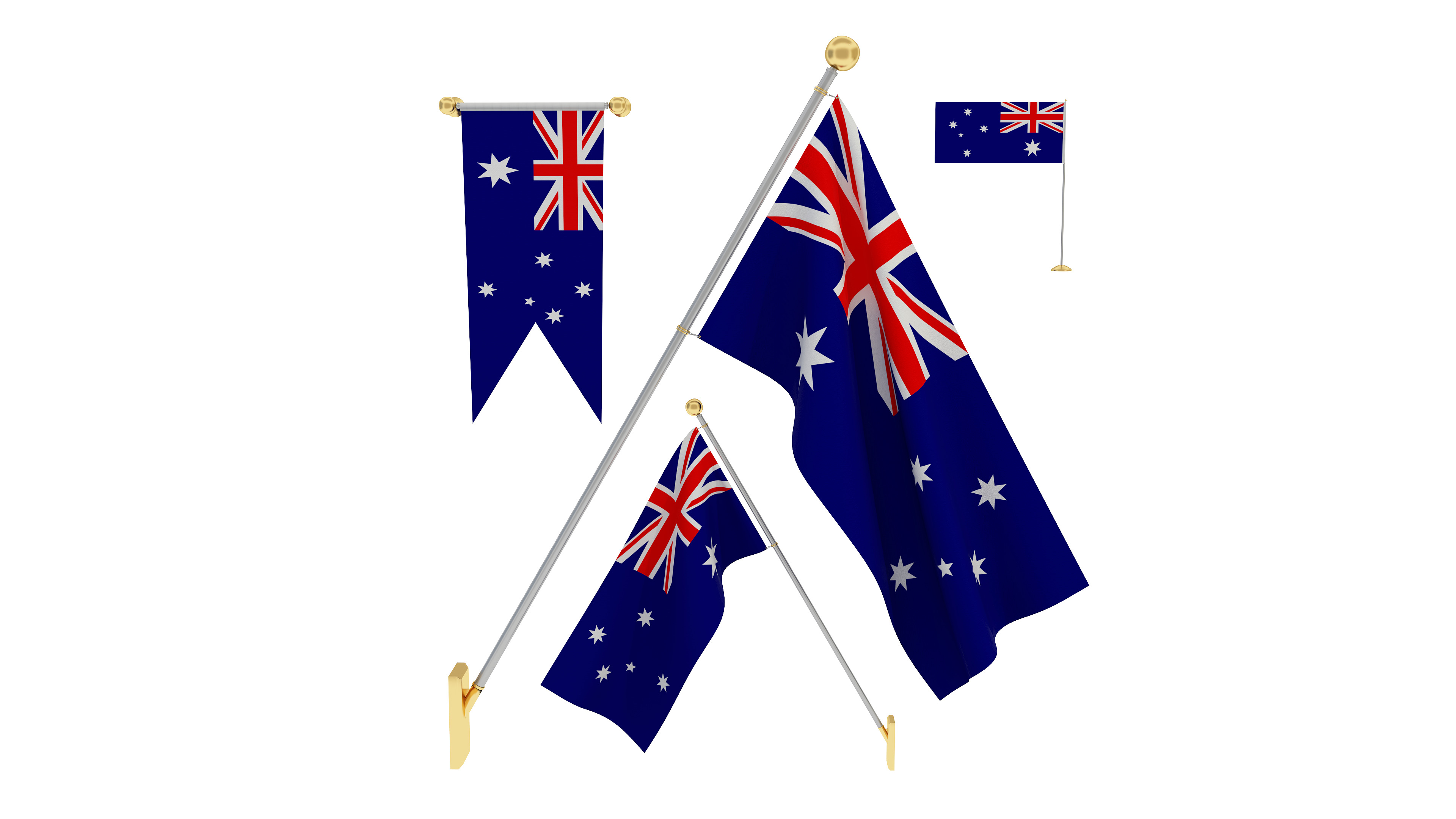 Flags of Australia 3D model_4