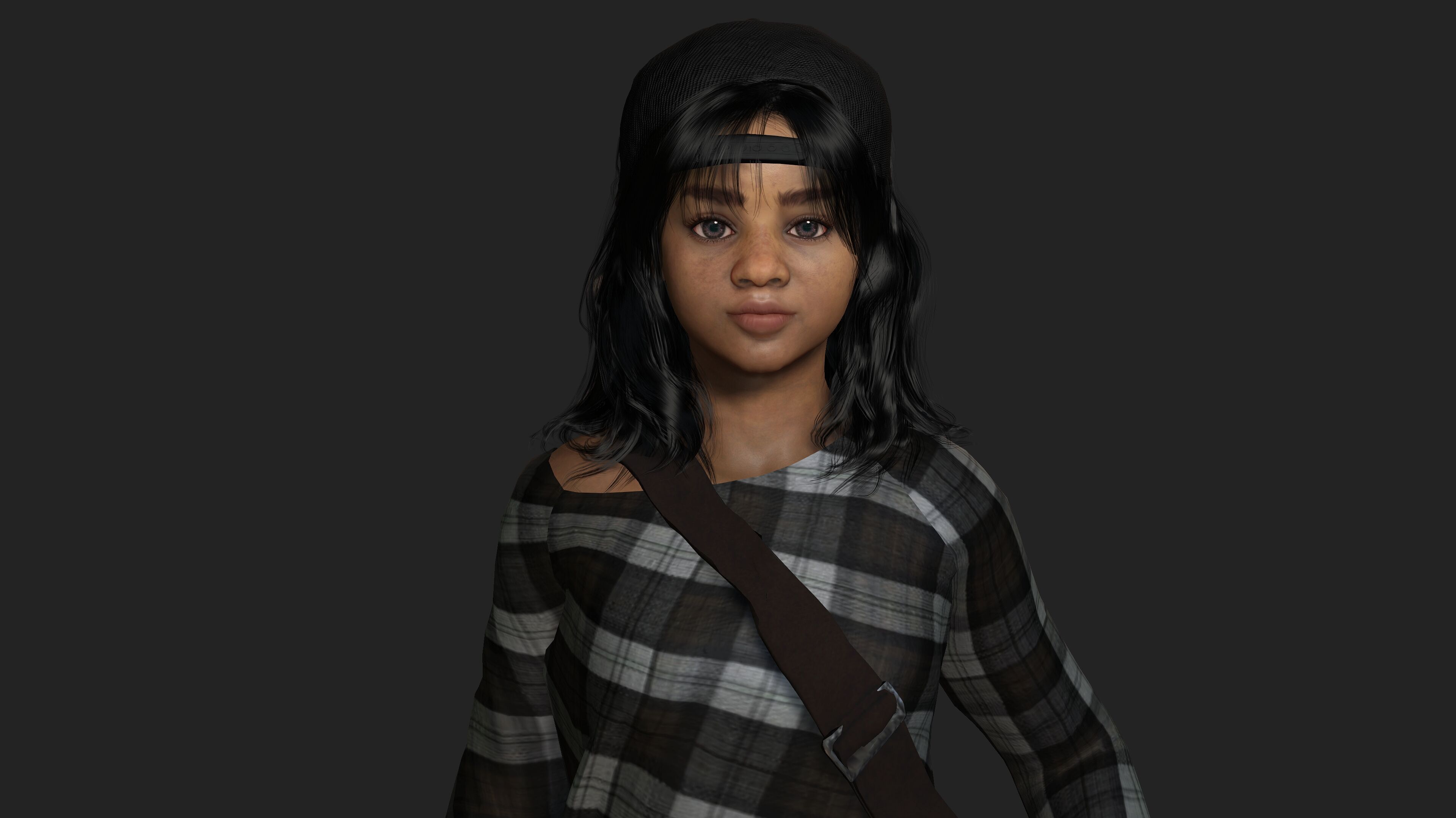 AAA 3D REALISTIC HUMAN CHARACTER - AFRICAN TEENAGE GIRL Low-poly 3D model_6