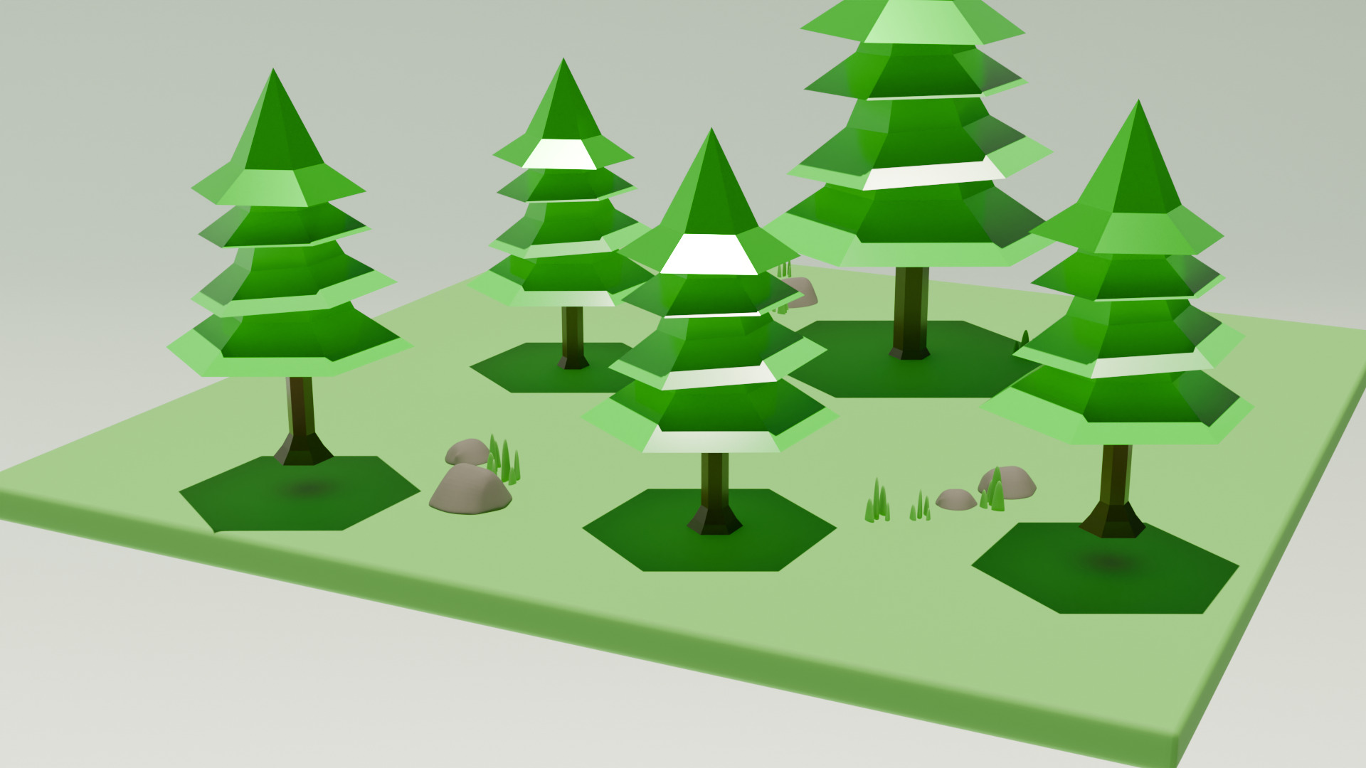 Low Poly Tree Basic Low-poly 3D model_6