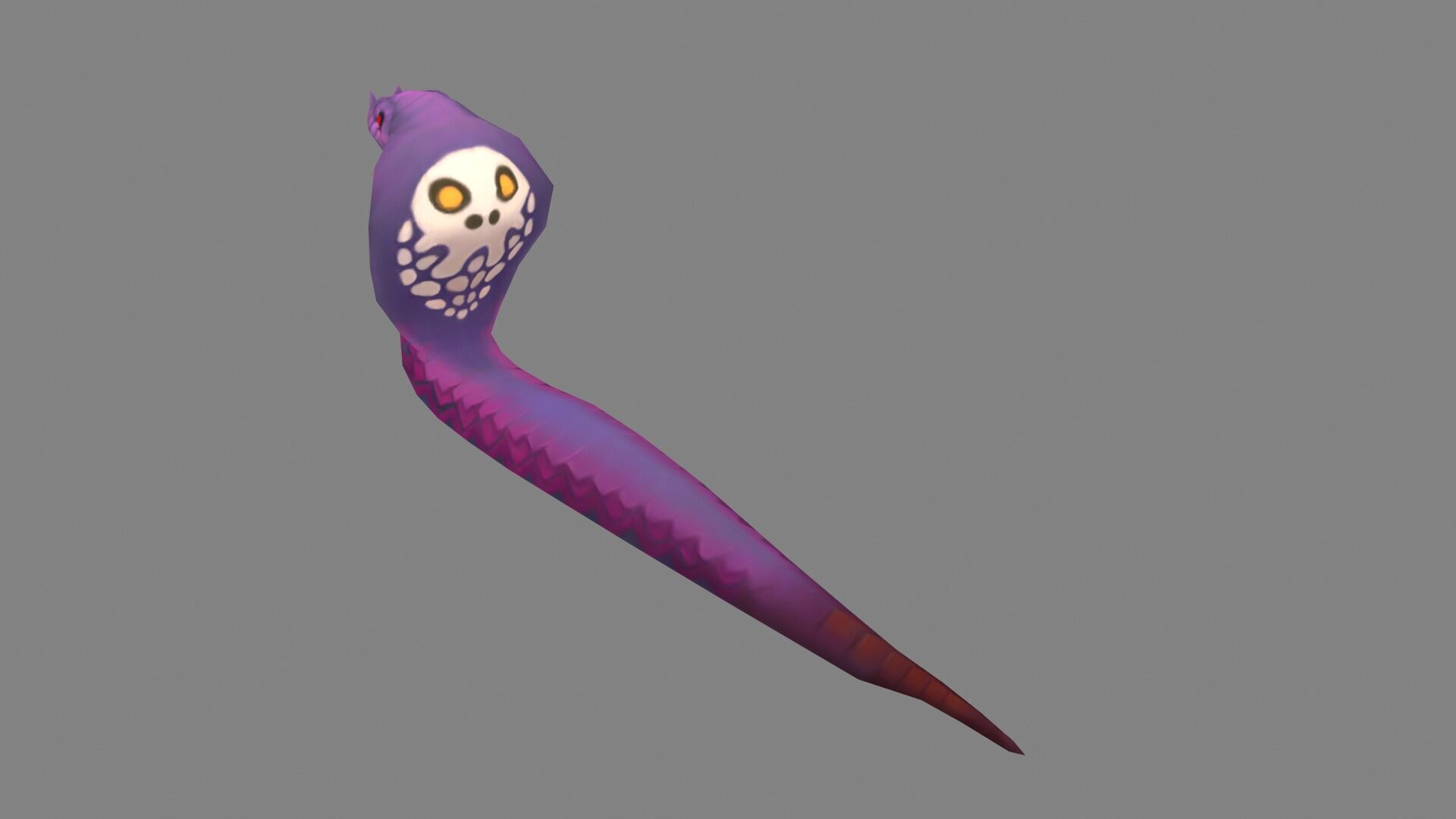 Cartoon Cobra - Purple Naja Low-poly 3D model_2