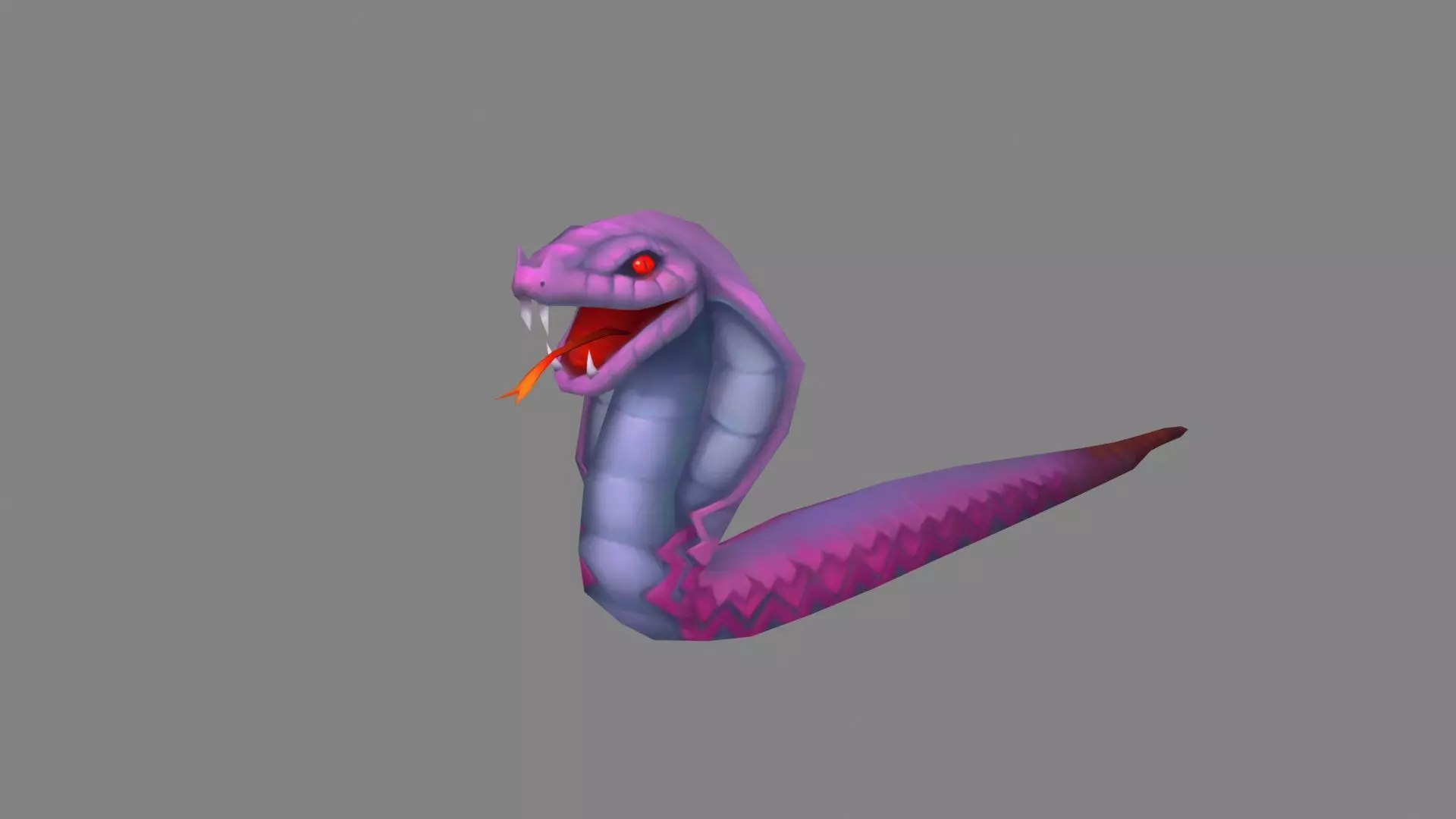 Cartoon Cobra - Purple Naja Low-poly 3D model_0