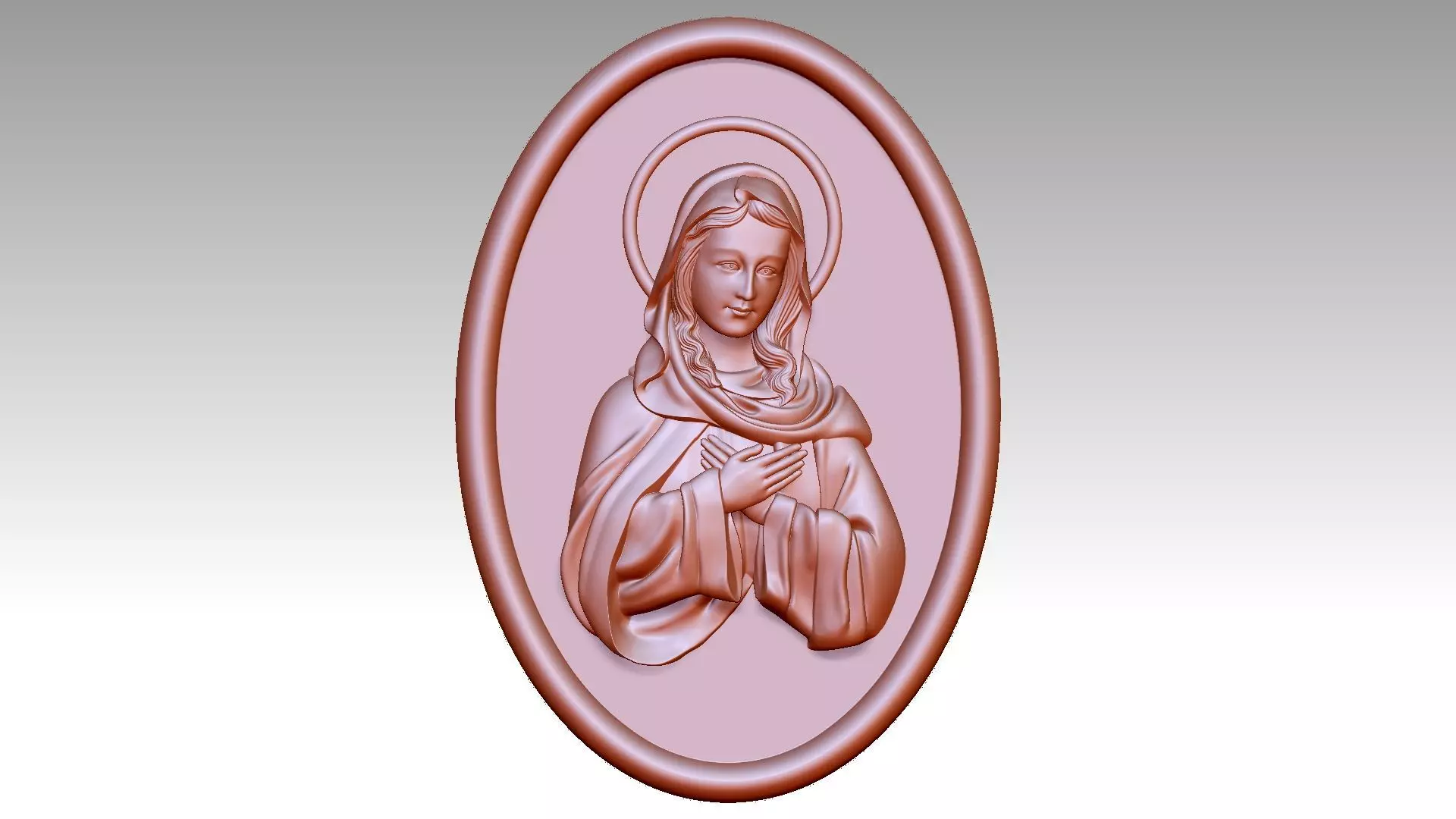 Virgin Mary relief 3 3D print model