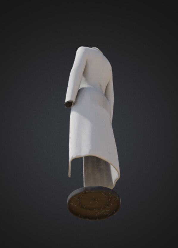 White long coat with floating stand 3D model_10