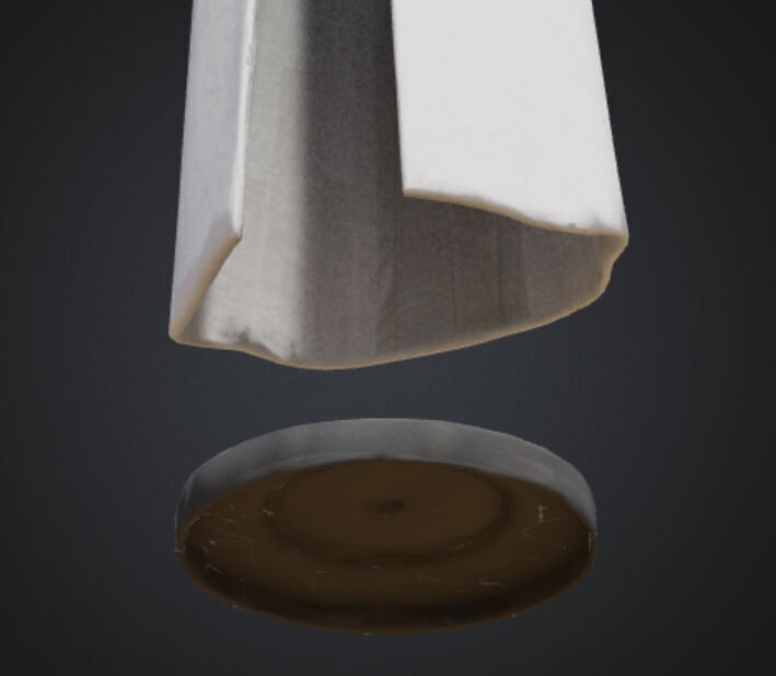 White long coat with floating stand 3D model_8